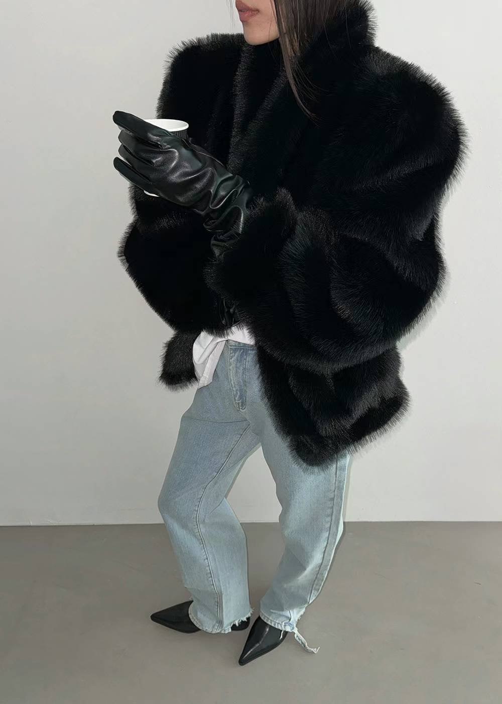 Lui Faux Fur Jacket Onyx