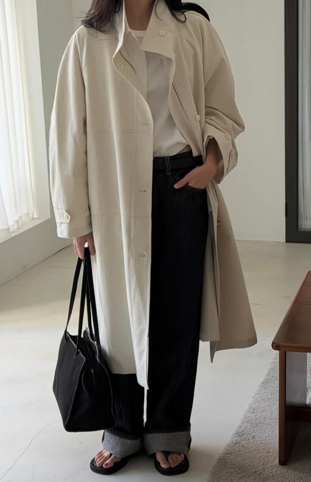Cole Funnel Neck Boxy Trench