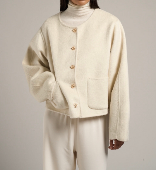 Estra Wool Blouson Jacket Cream