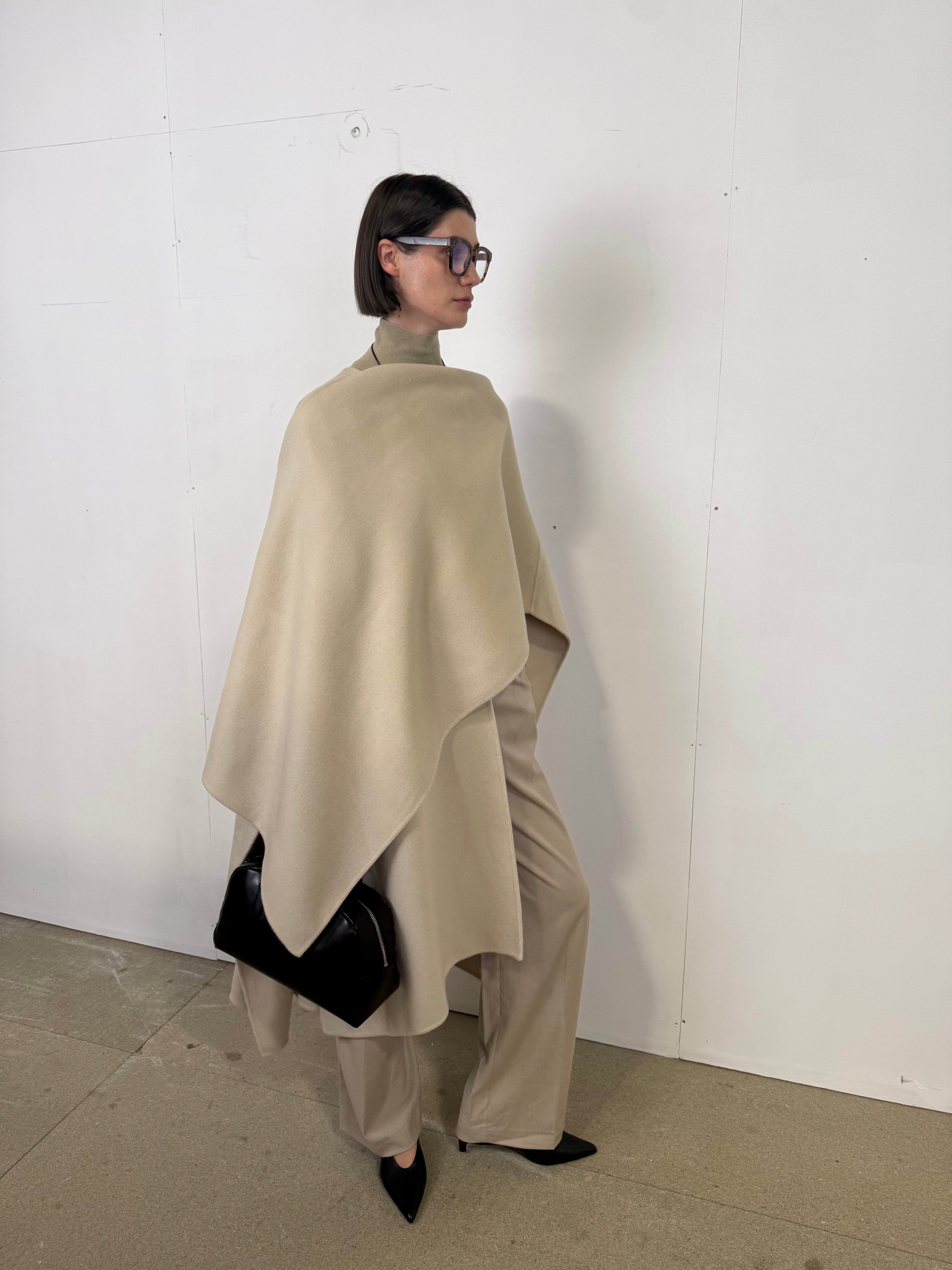 Nova Doublé Cashmere Blend Cape Sable (Long)