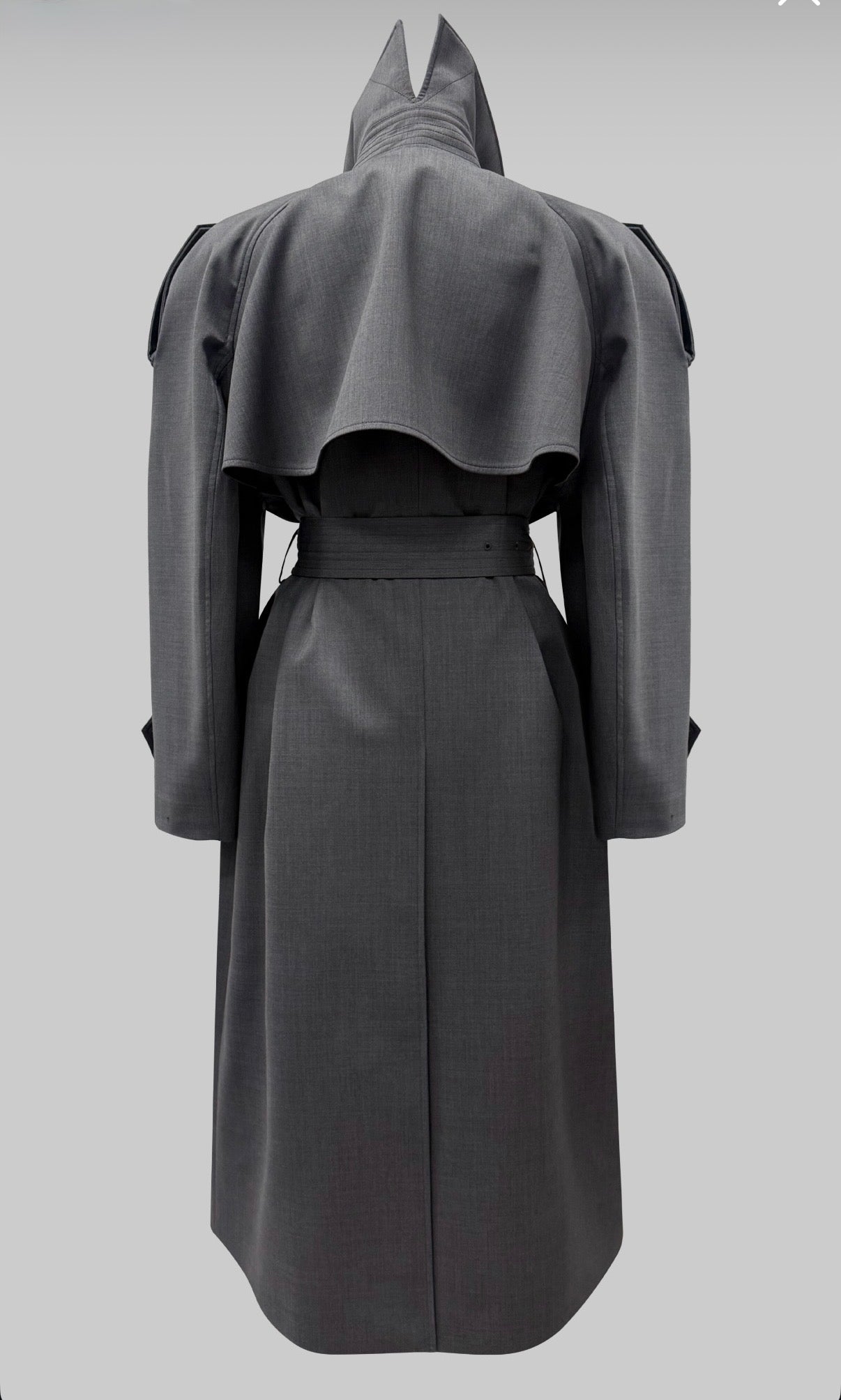 Moka Double Wool Trench Coat Charcoal