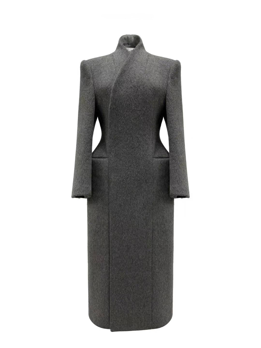 Paro Wool Hourglass Coat Heather