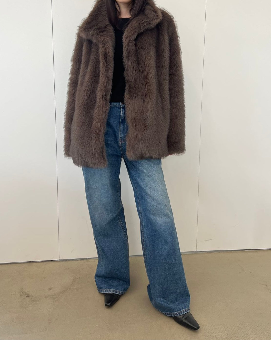 Kera Faux Fur Jacket Chocolate