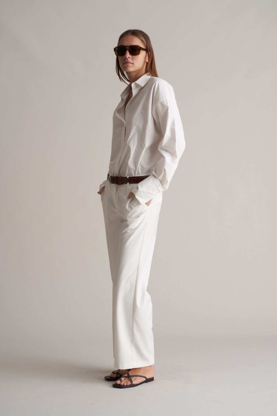 Malina Chino Trousers Optic White