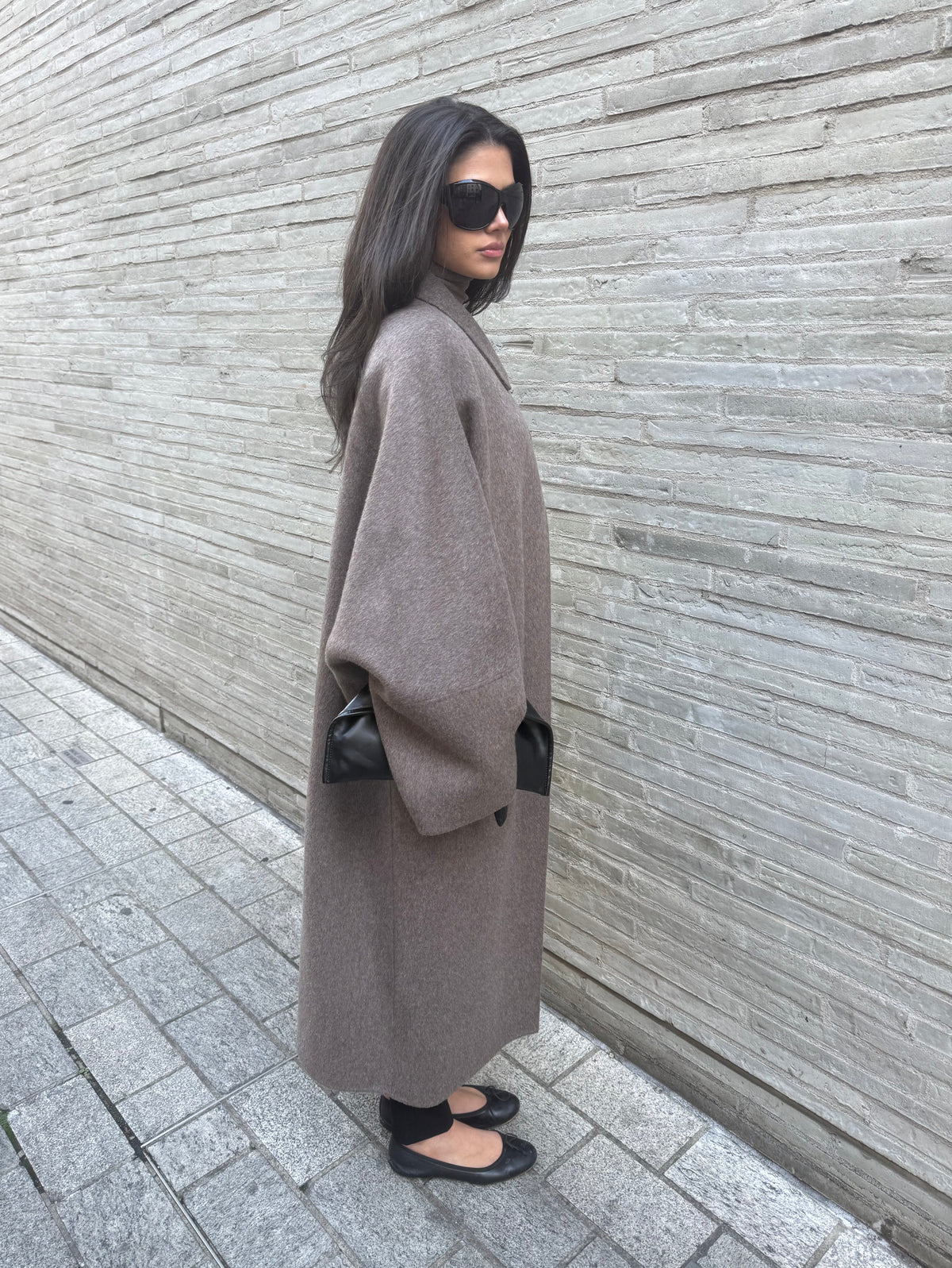 Neve Cocoon Coat Taupe