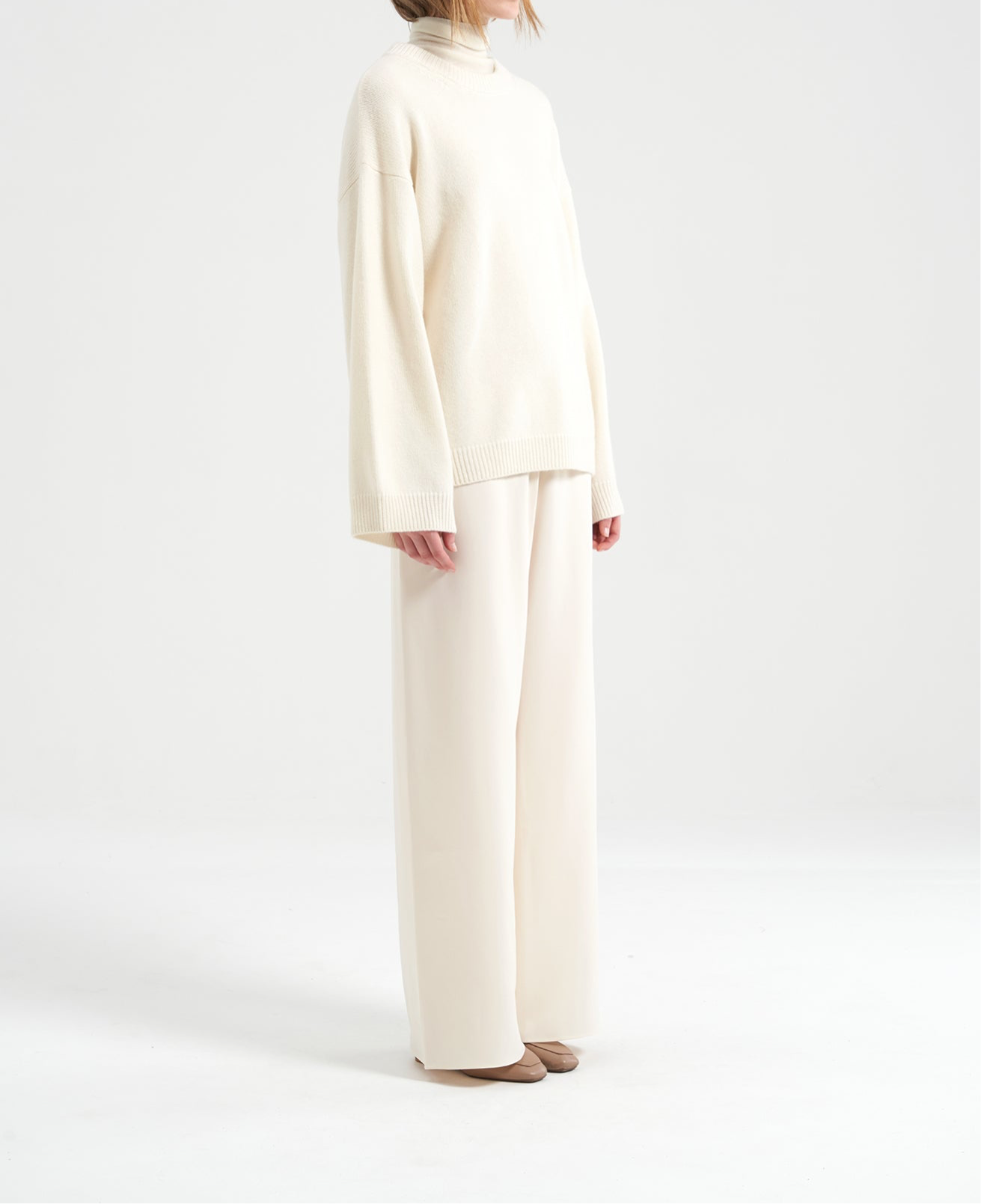 Nafis Wool Cashmere Crew Neck Knit