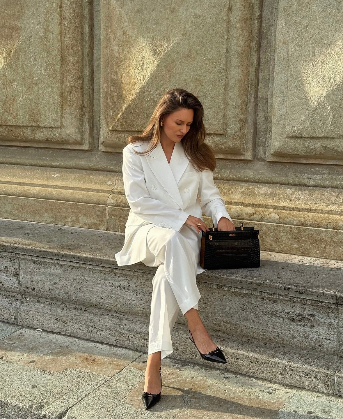 Zoira Double Breasted Blazer Optic White