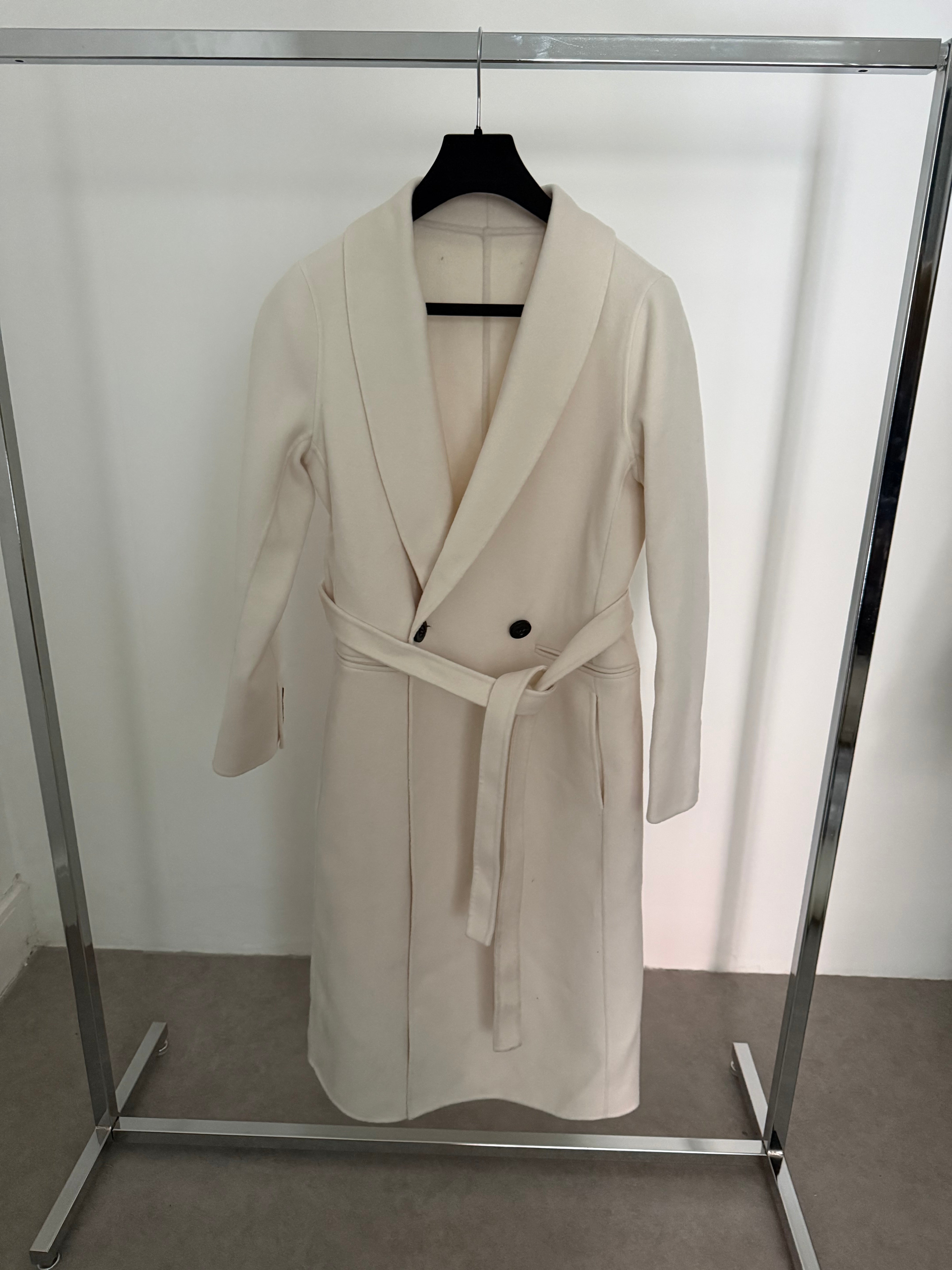 Shawl Button Coat Cream
