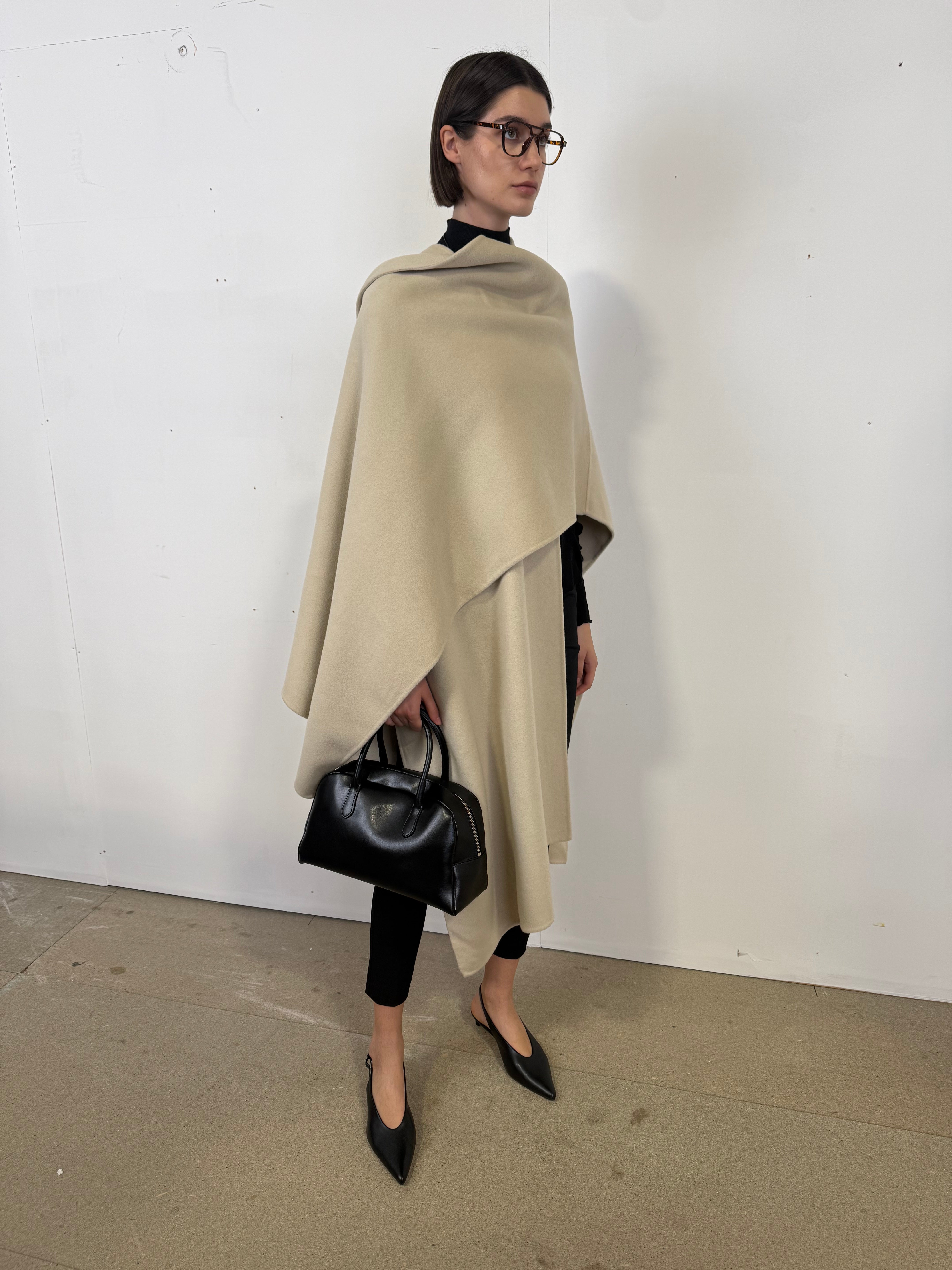 Nova Doublé Cashmere Blend Cape Sable (Long)