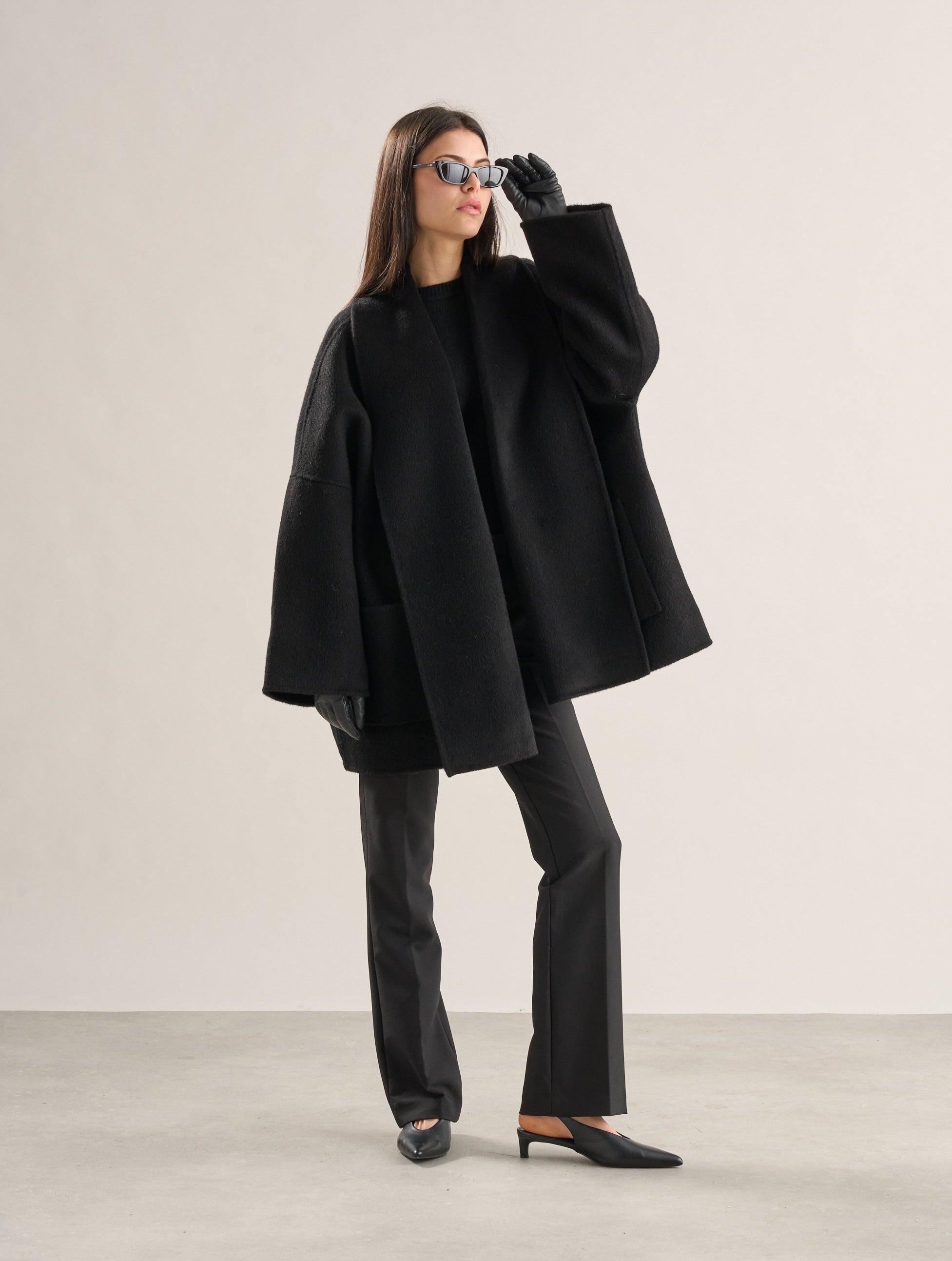 Meo Wool Cape Jacket Black