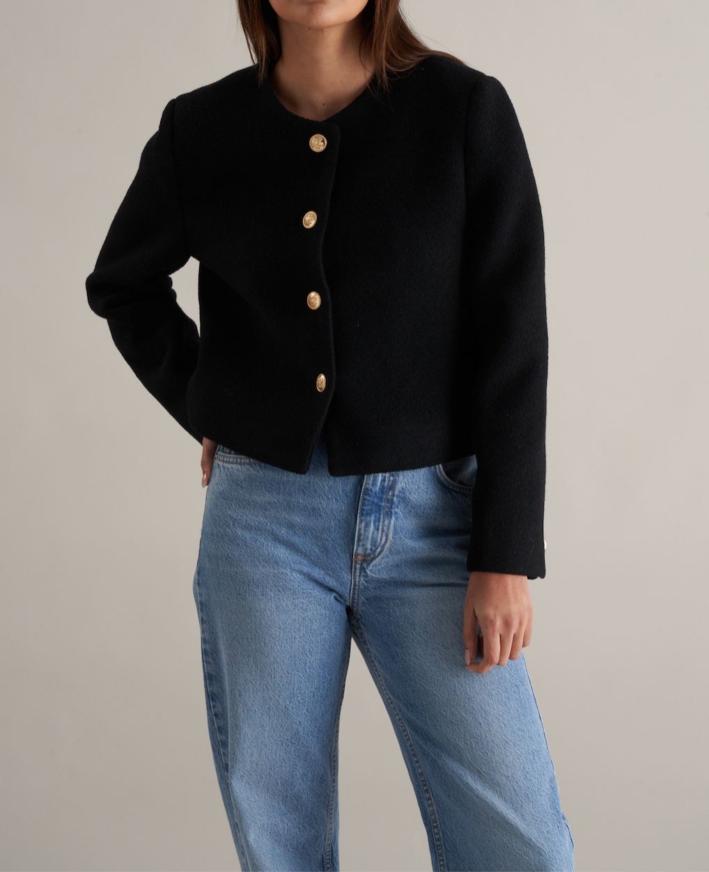 Ida Tweed Jacket Black