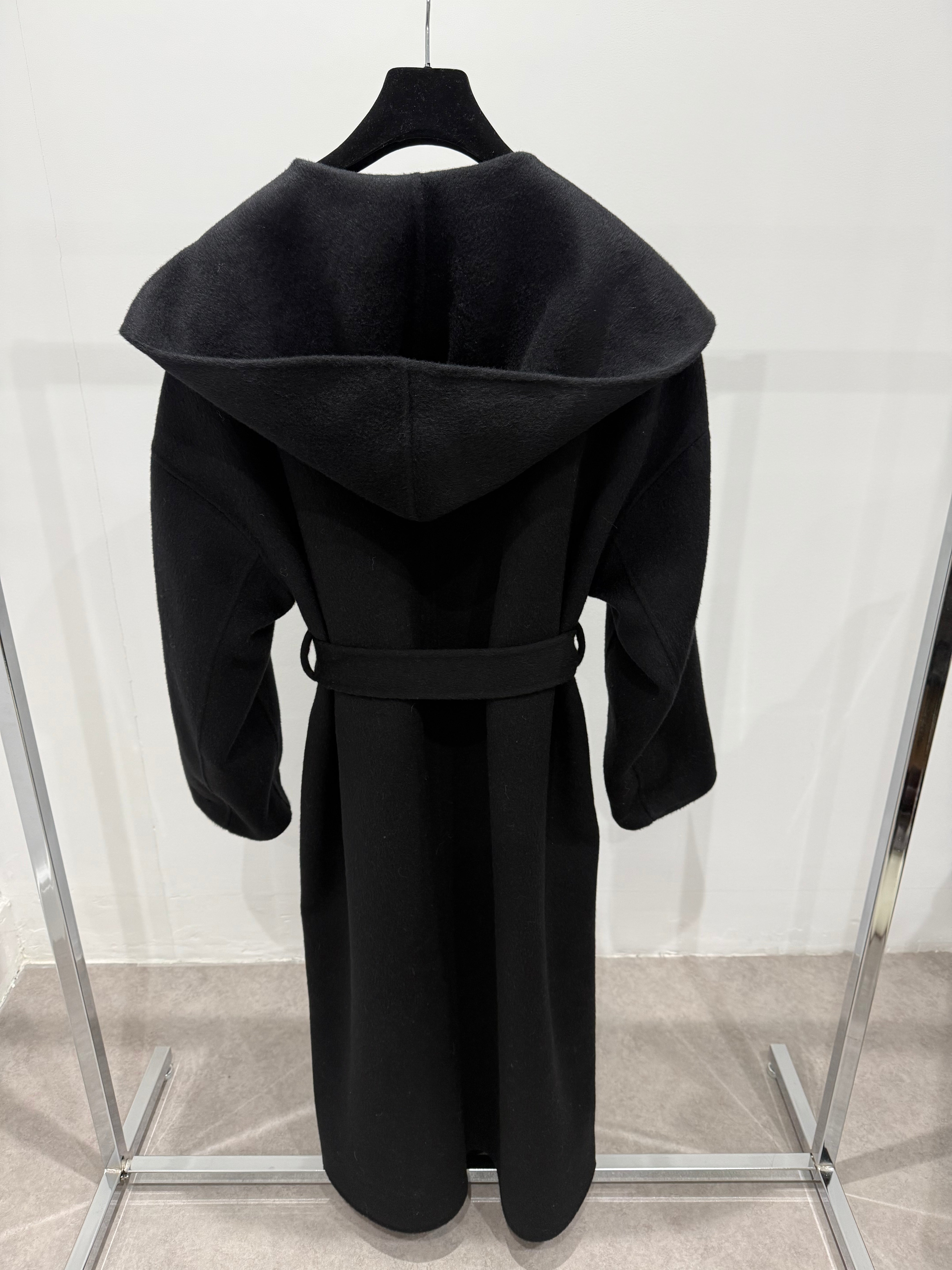 Hooded Wool Coat Black