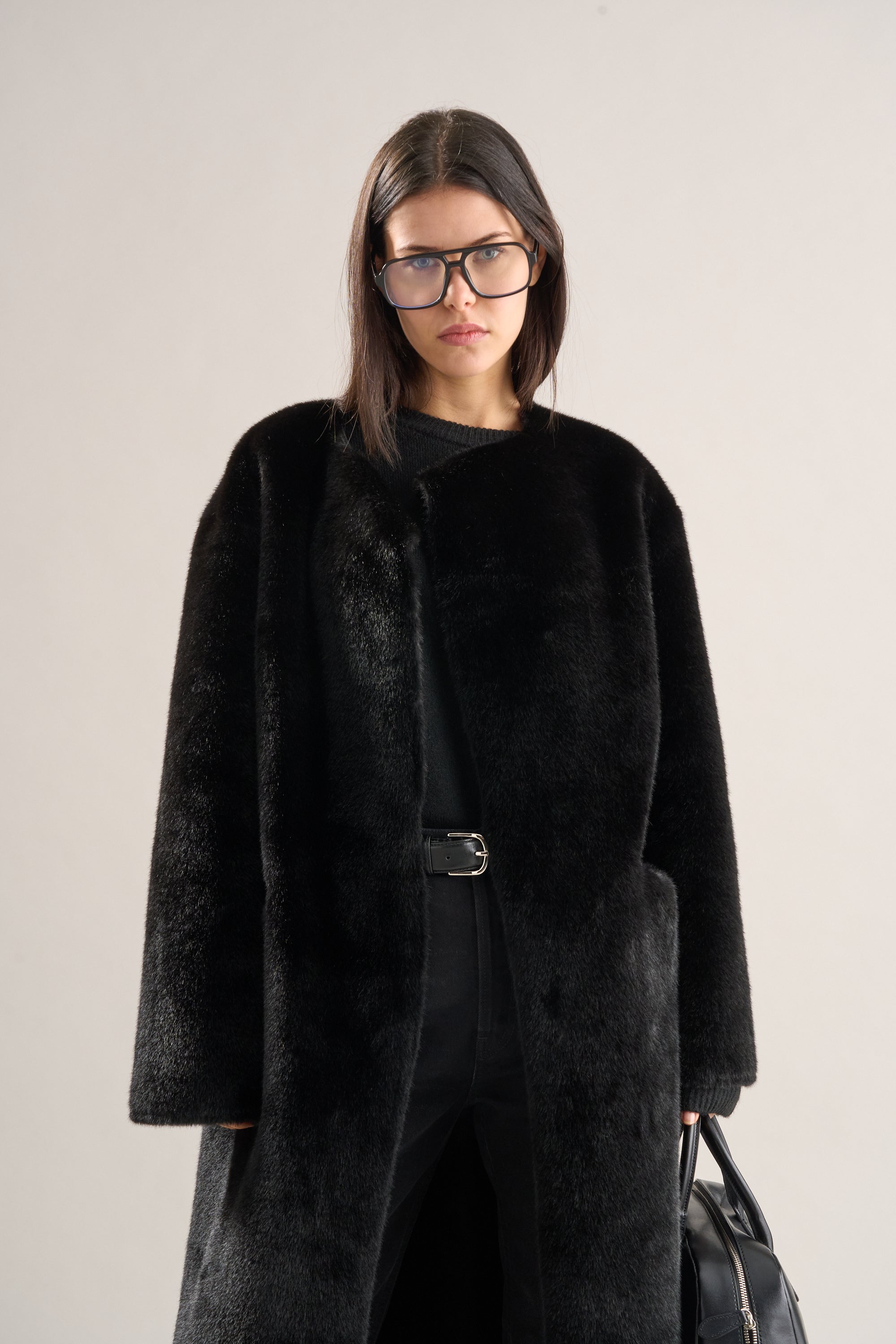 【美品】THETOE LANE FUR COAT M Mimi Faux Fur Coat Jet