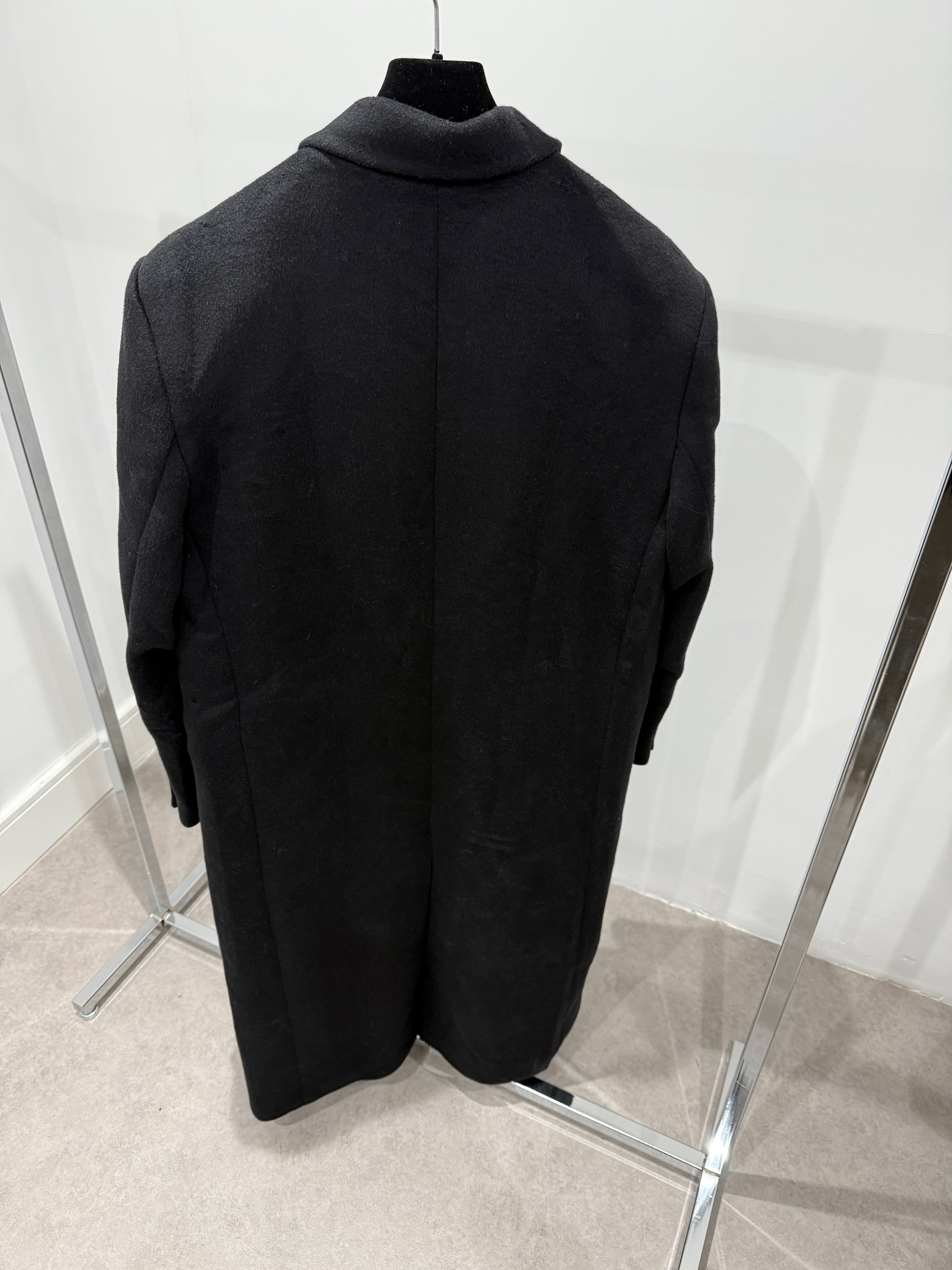 Single Breasted Wool Coat Black