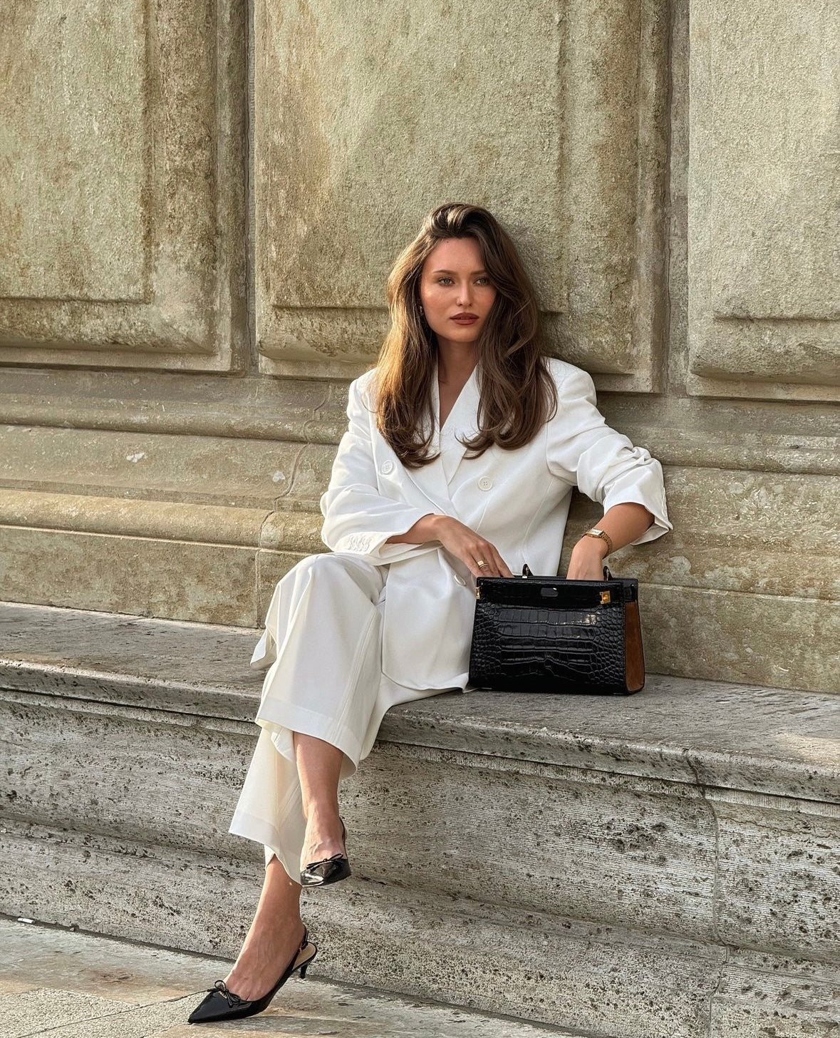 Zoira Double Breasted Blazer Optic White