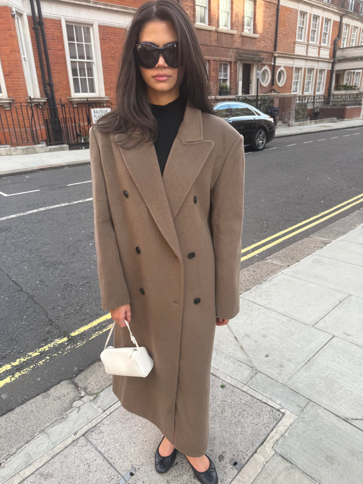 Claye Doublé Boyfriend Coat Tan Brown