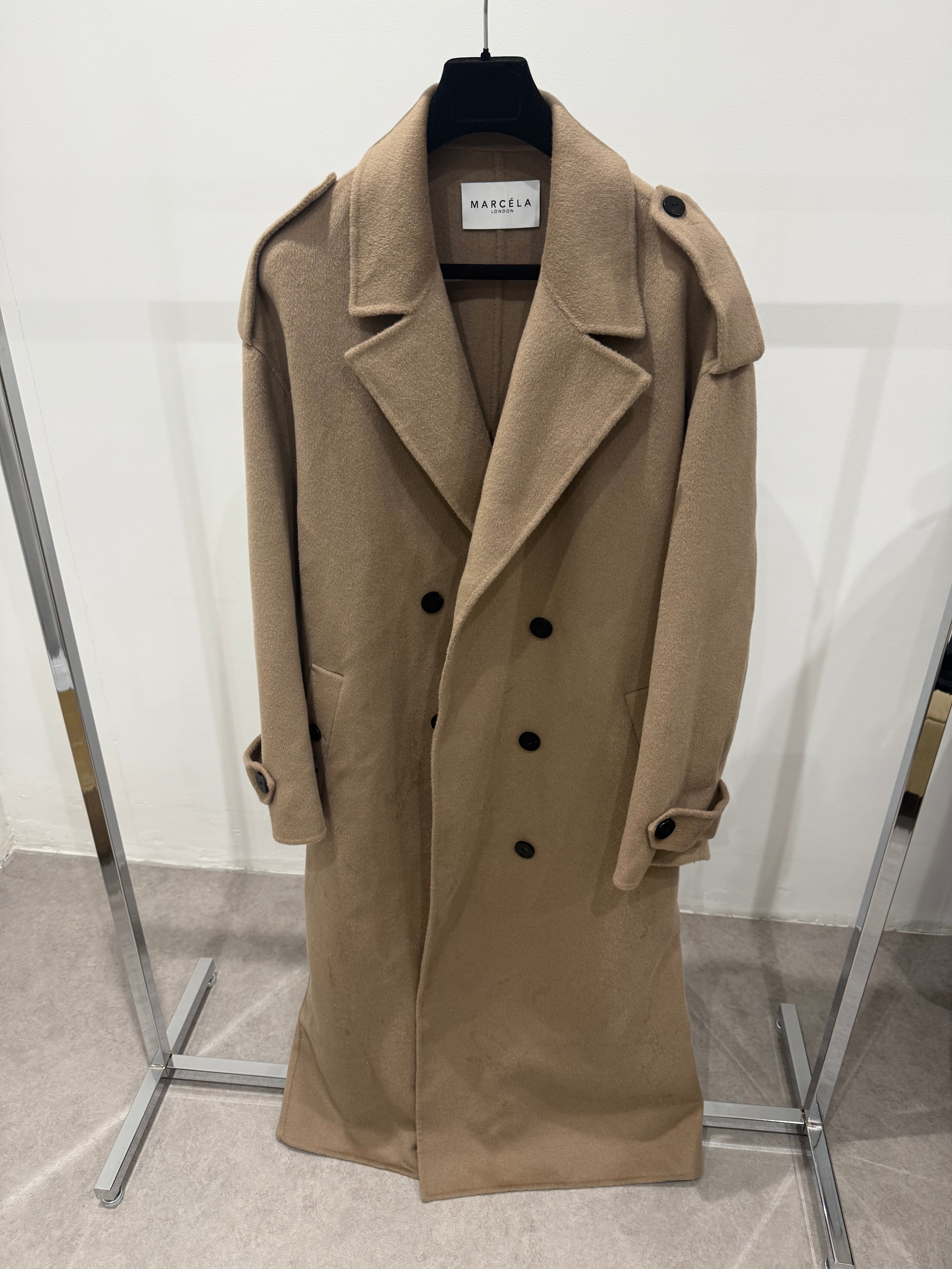 Wool Cashmere Trench Coat Soft Camel