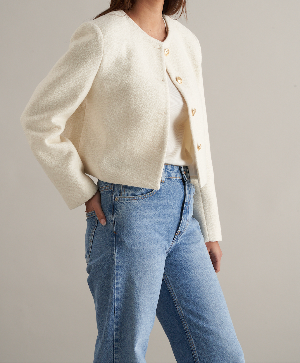 Ida Tweed Jacket Ivory