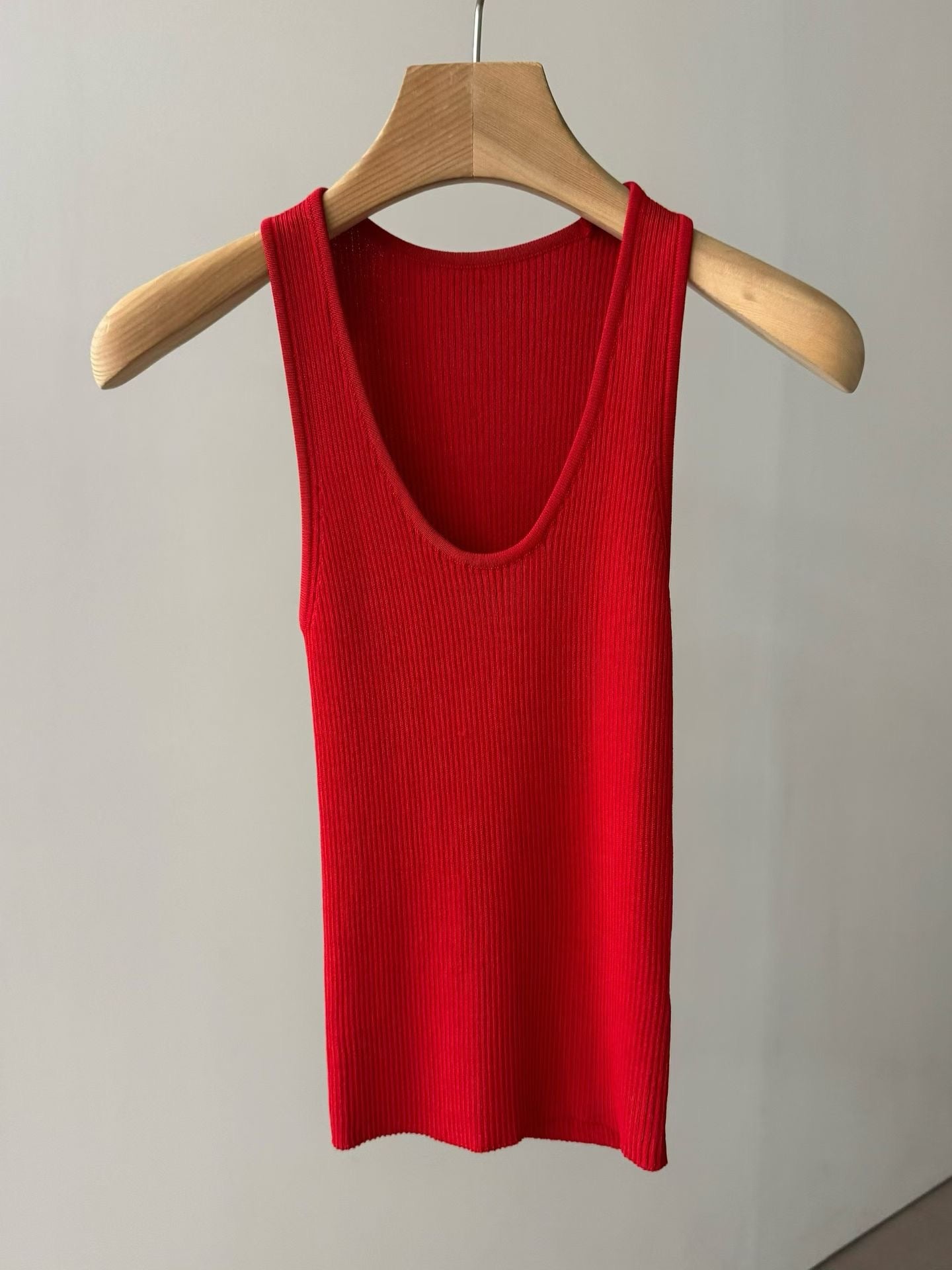Meli Ribbed Knit Tank Red