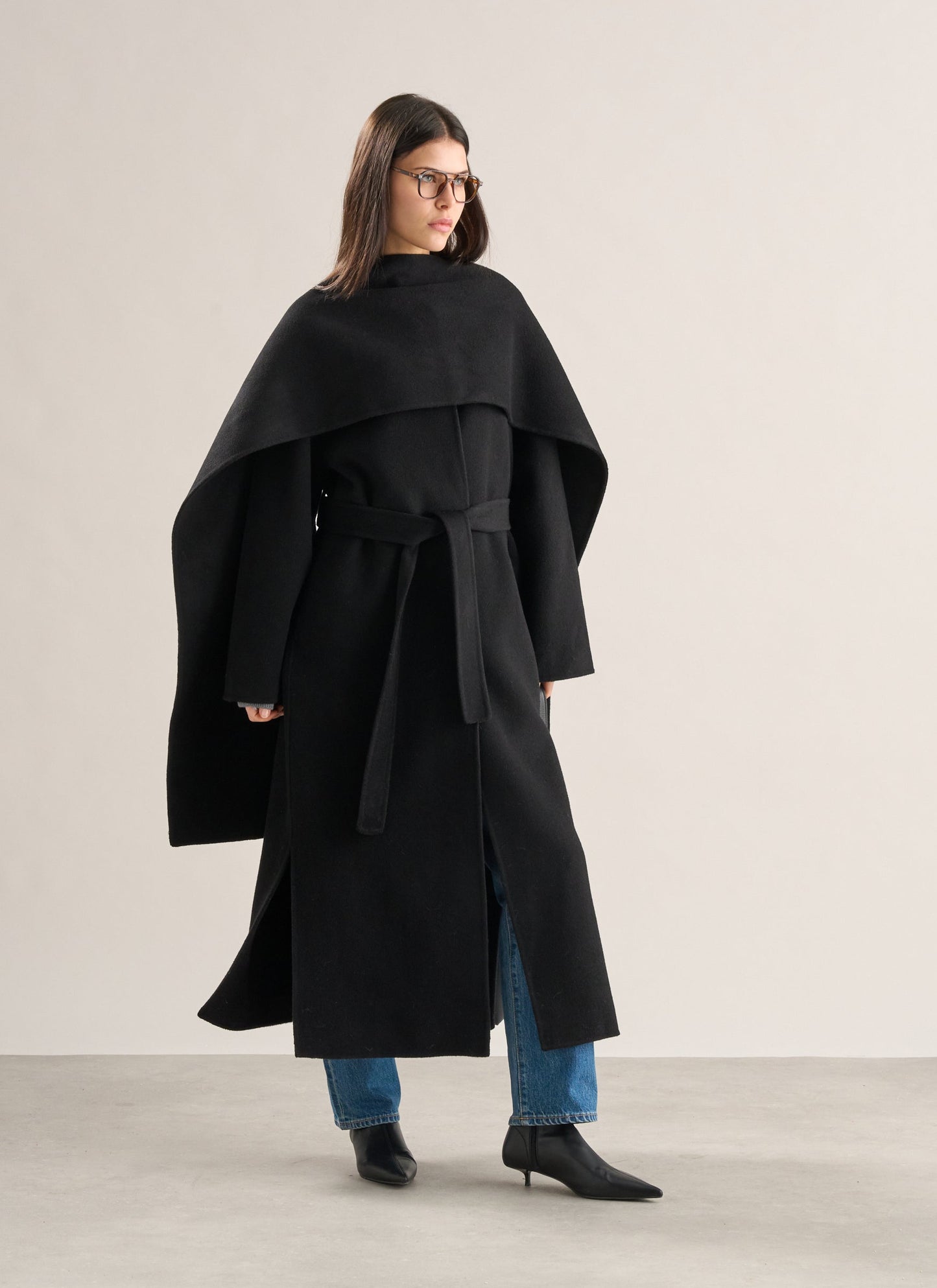 Cashmere Blend Doublé Scarf Onyx