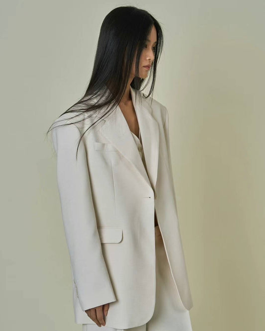 Valentina Longline Blazer Cream