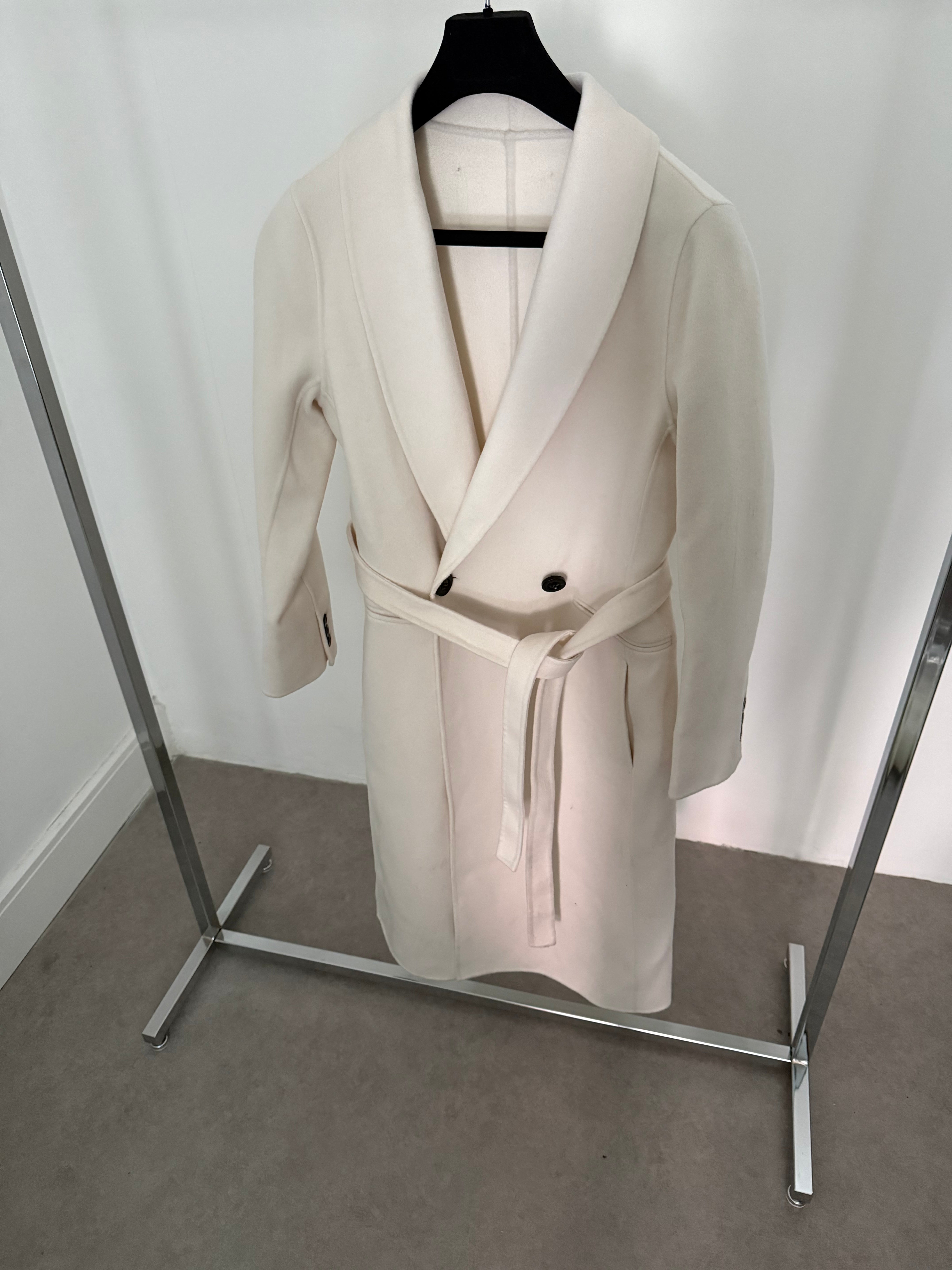 Shawl Button Coat Cream