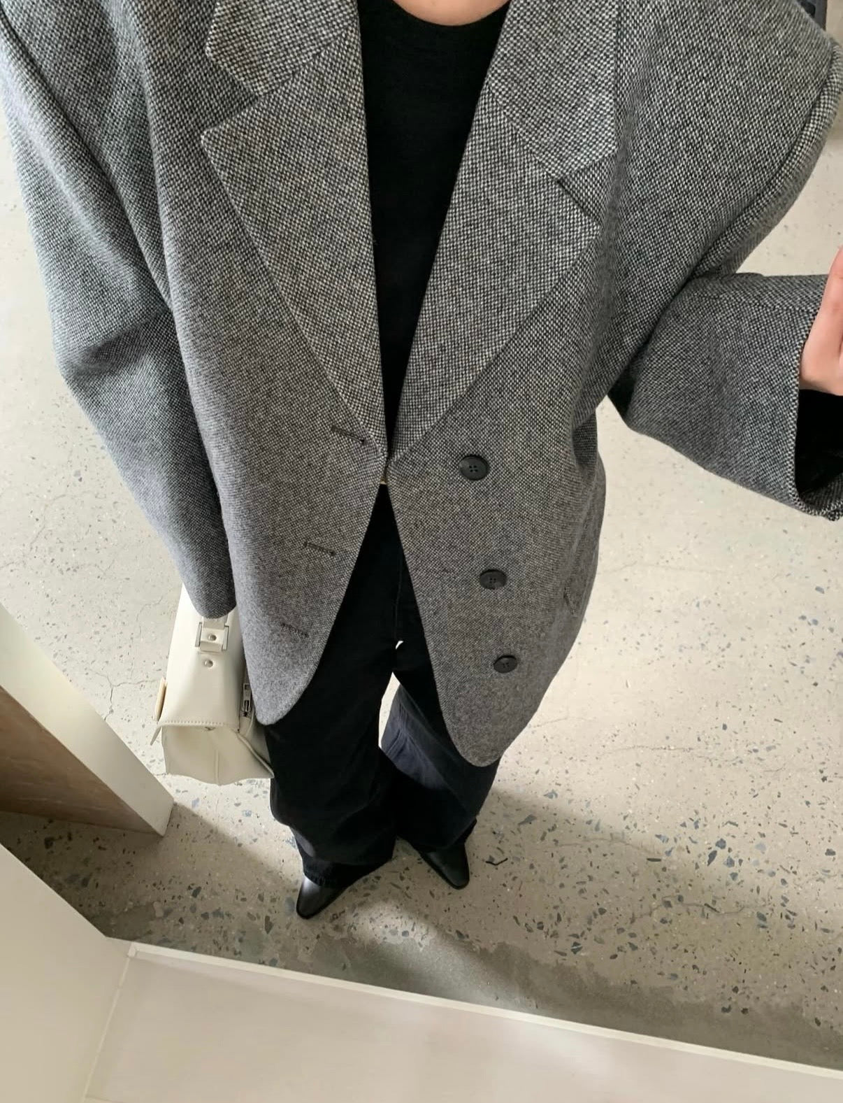 Hilde Wool Tweed Blazer Grey