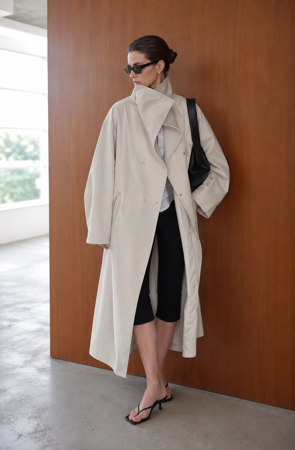 Fraye Funnel Neck Trench Stone - Coming Soon
