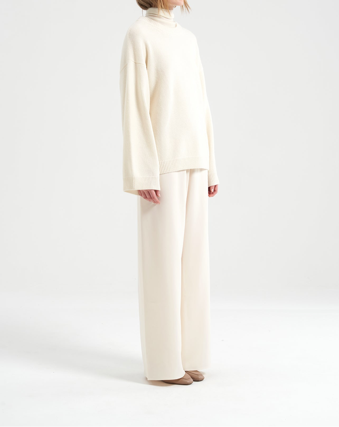 Nafis Wool Cashmere Crew Neck Knit