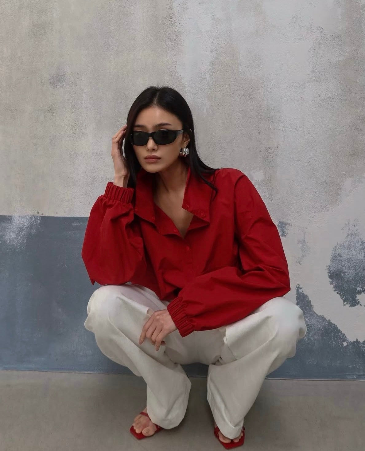 Flore Technical Windbreaker Red