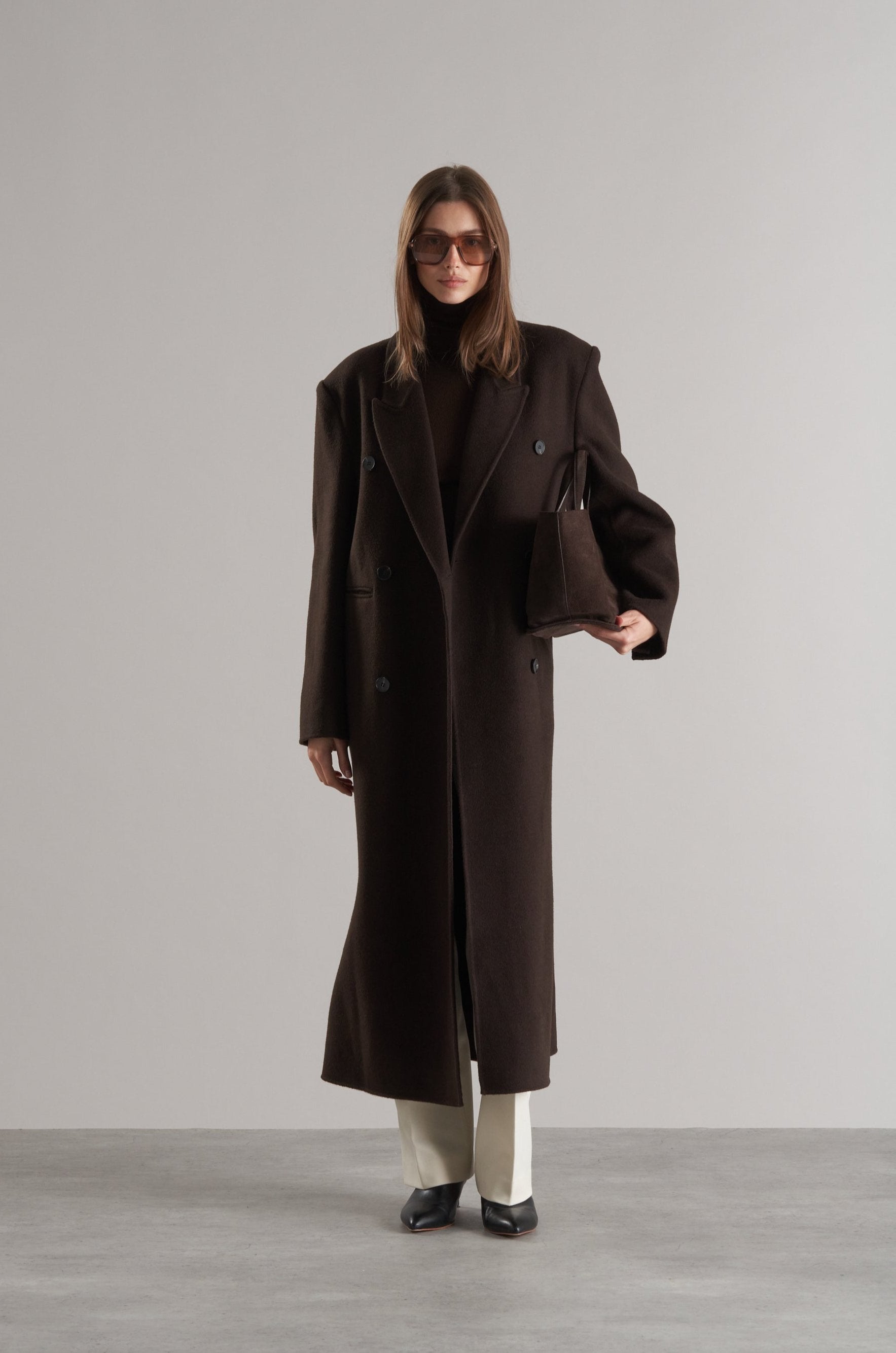 Claye Doublé Boyfriend Coat Espresso