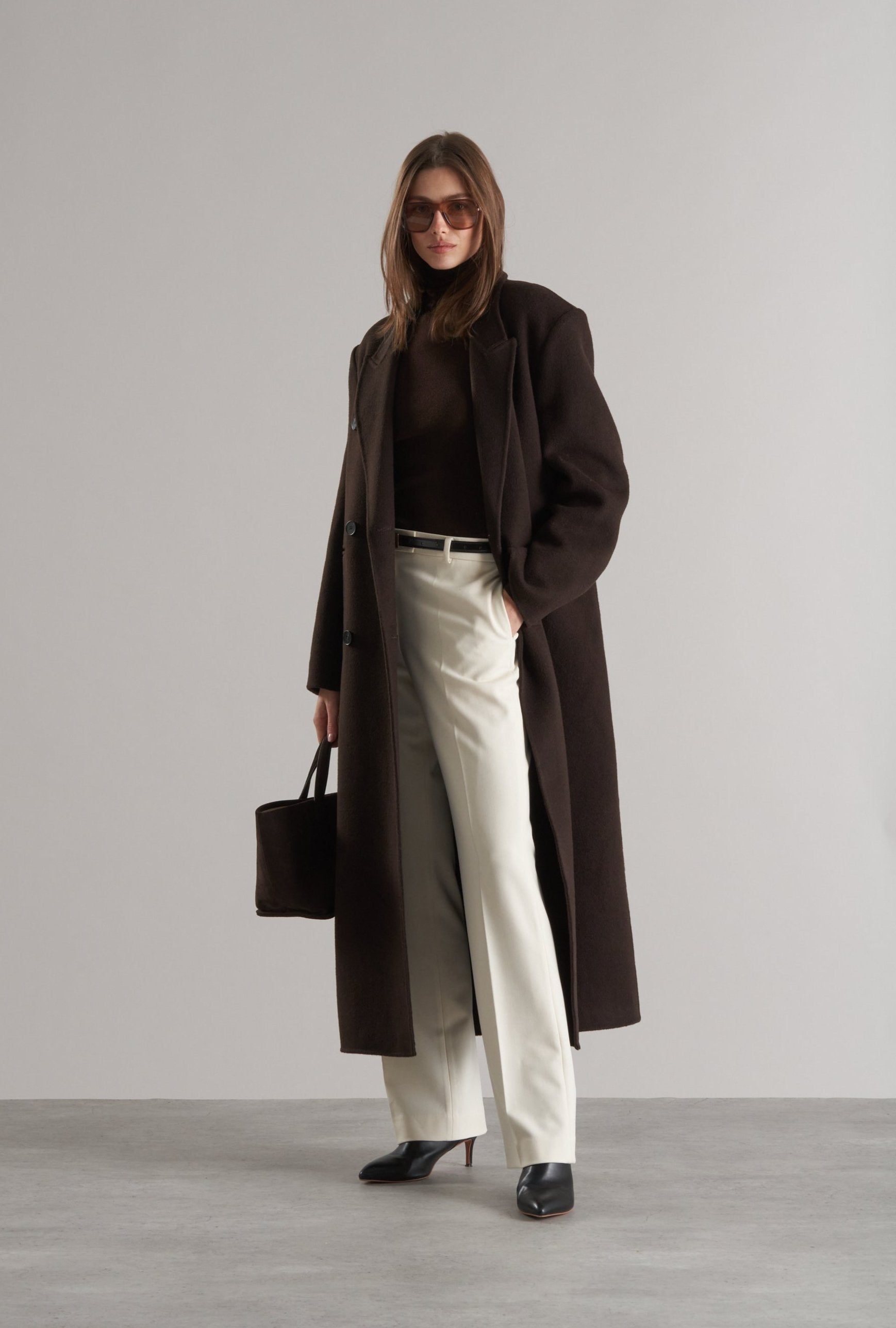 Claye Doublé Boyfriend Coat Espresso