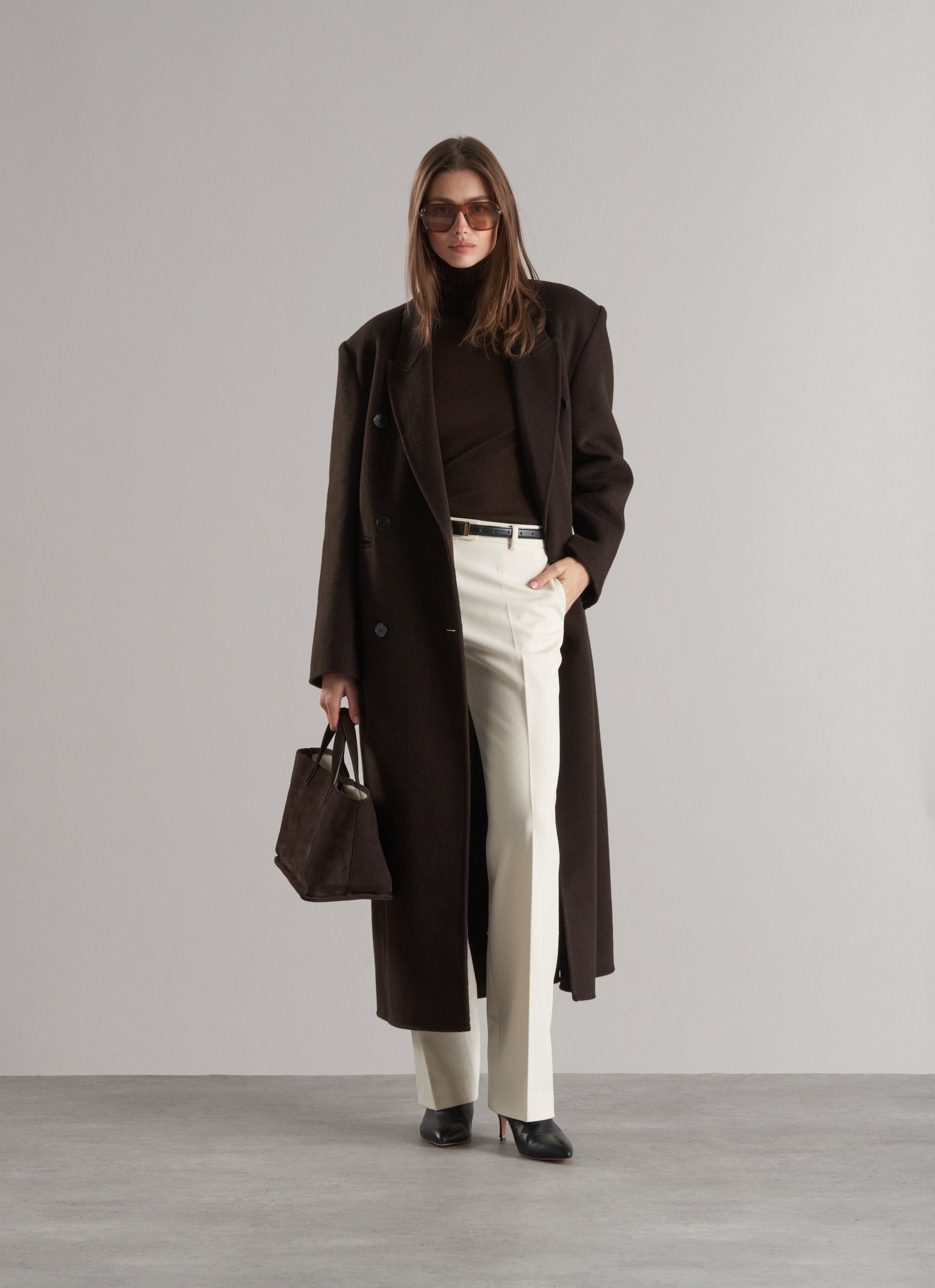 Claye Doublé Boyfriend Coat Espresso