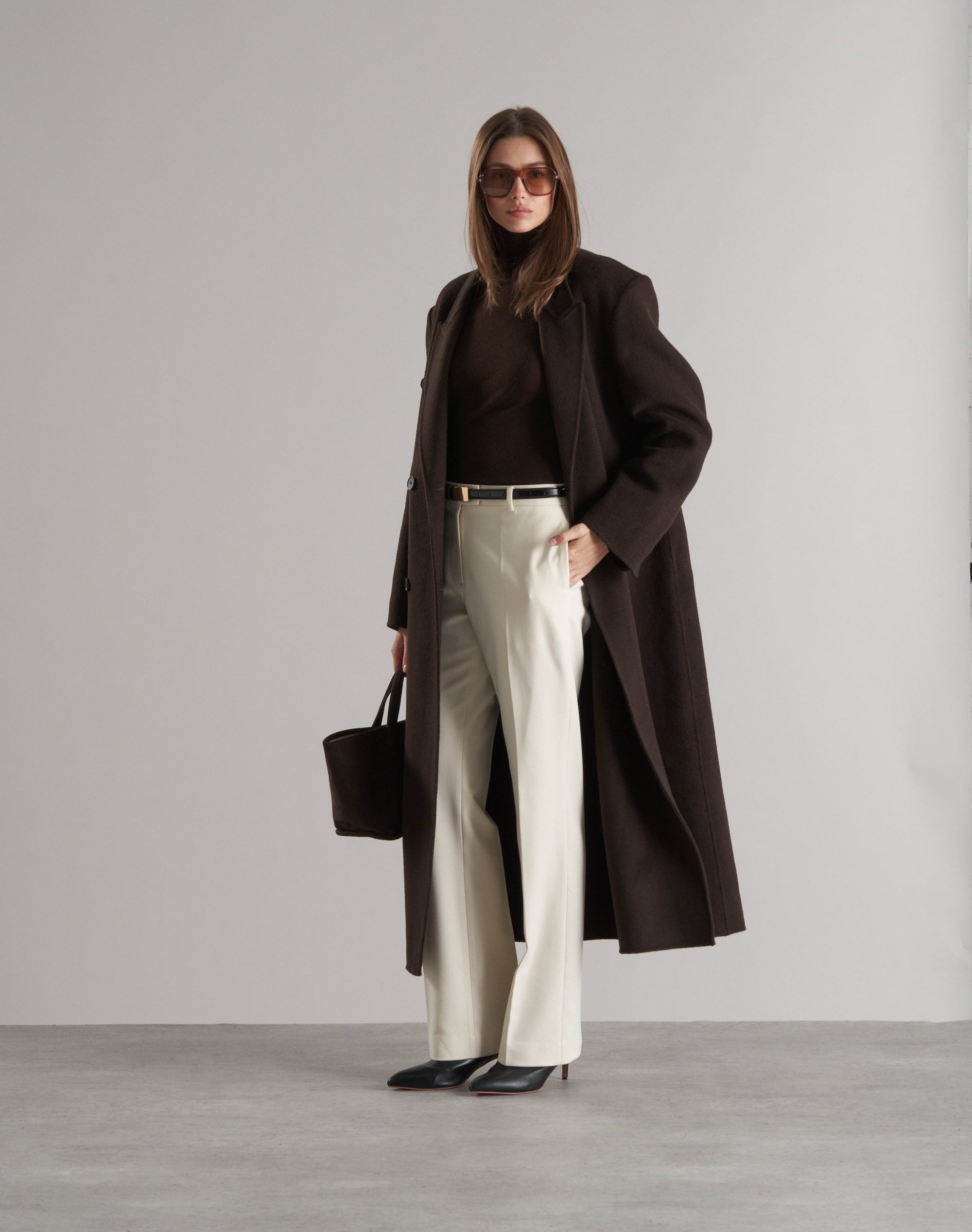 Claye Doublé Boyfriend Coat Espresso