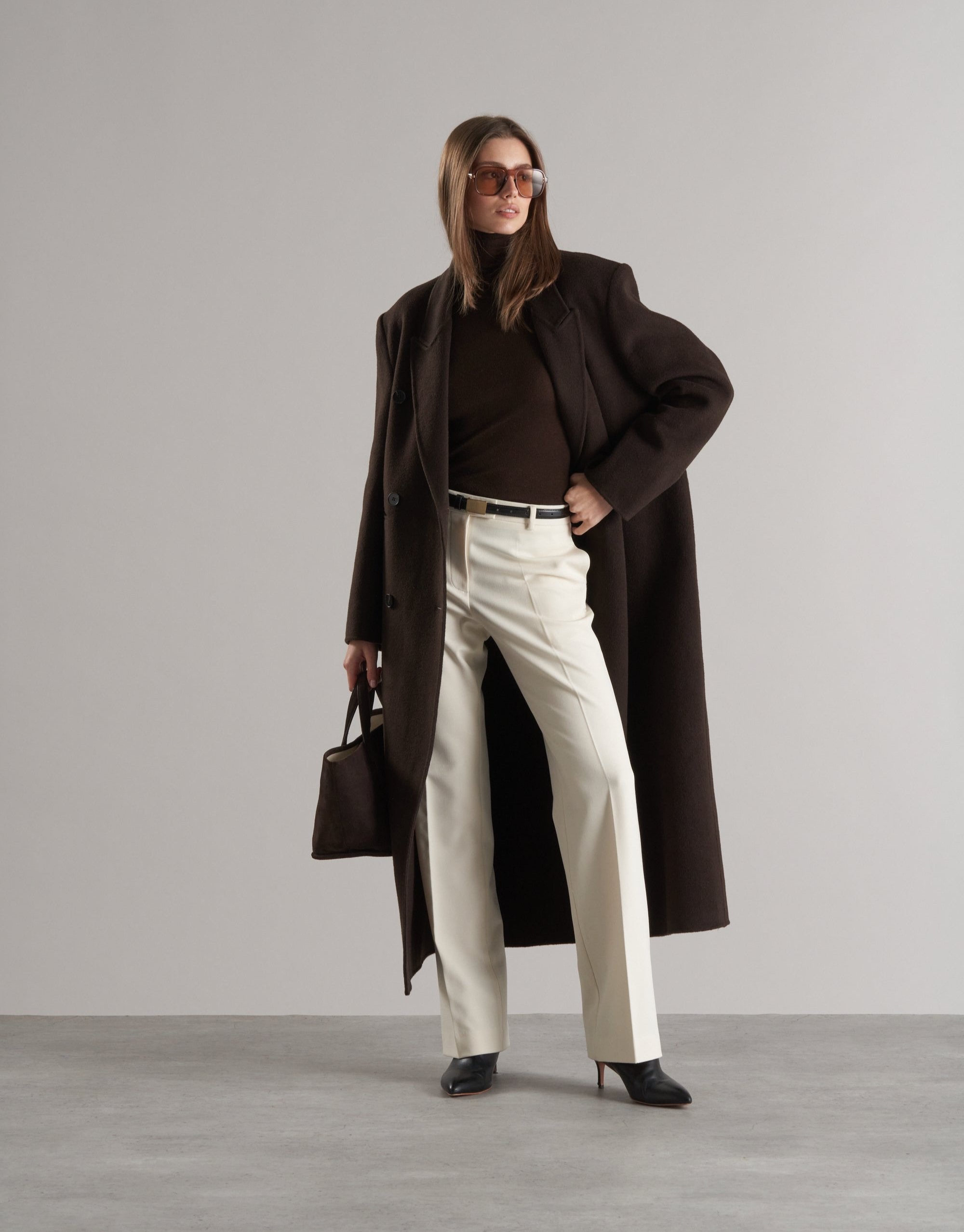 Claye Doublé Boyfriend Coat Espresso