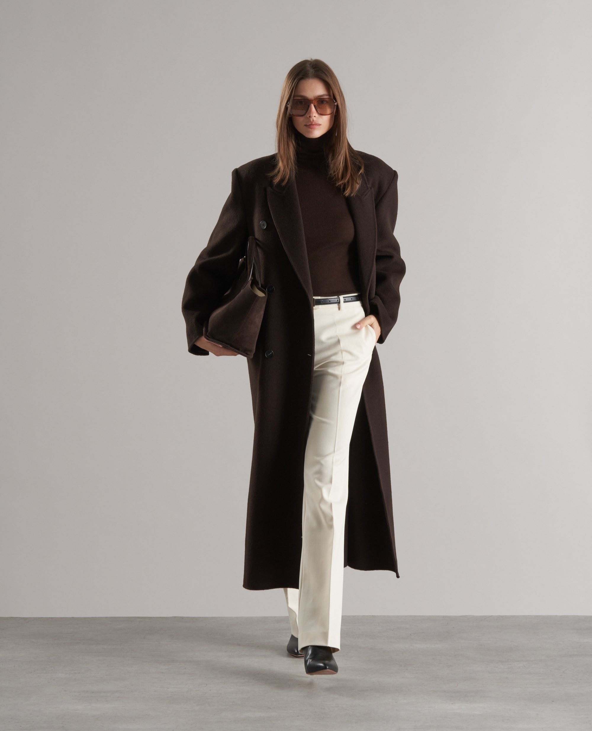 Claye Doublé Boyfriend Coat Espresso