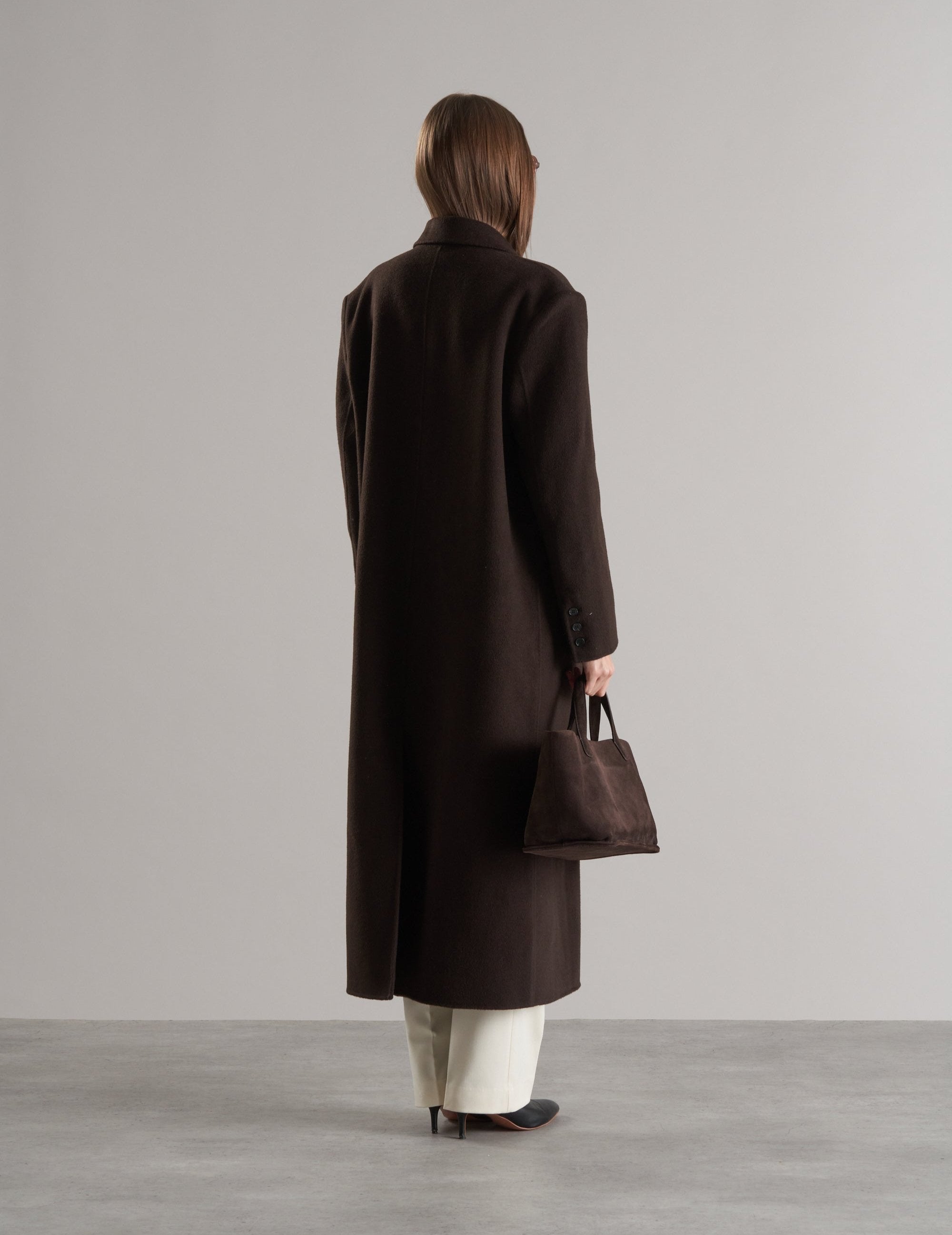 Claye Doublé Boyfriend Coat Espresso