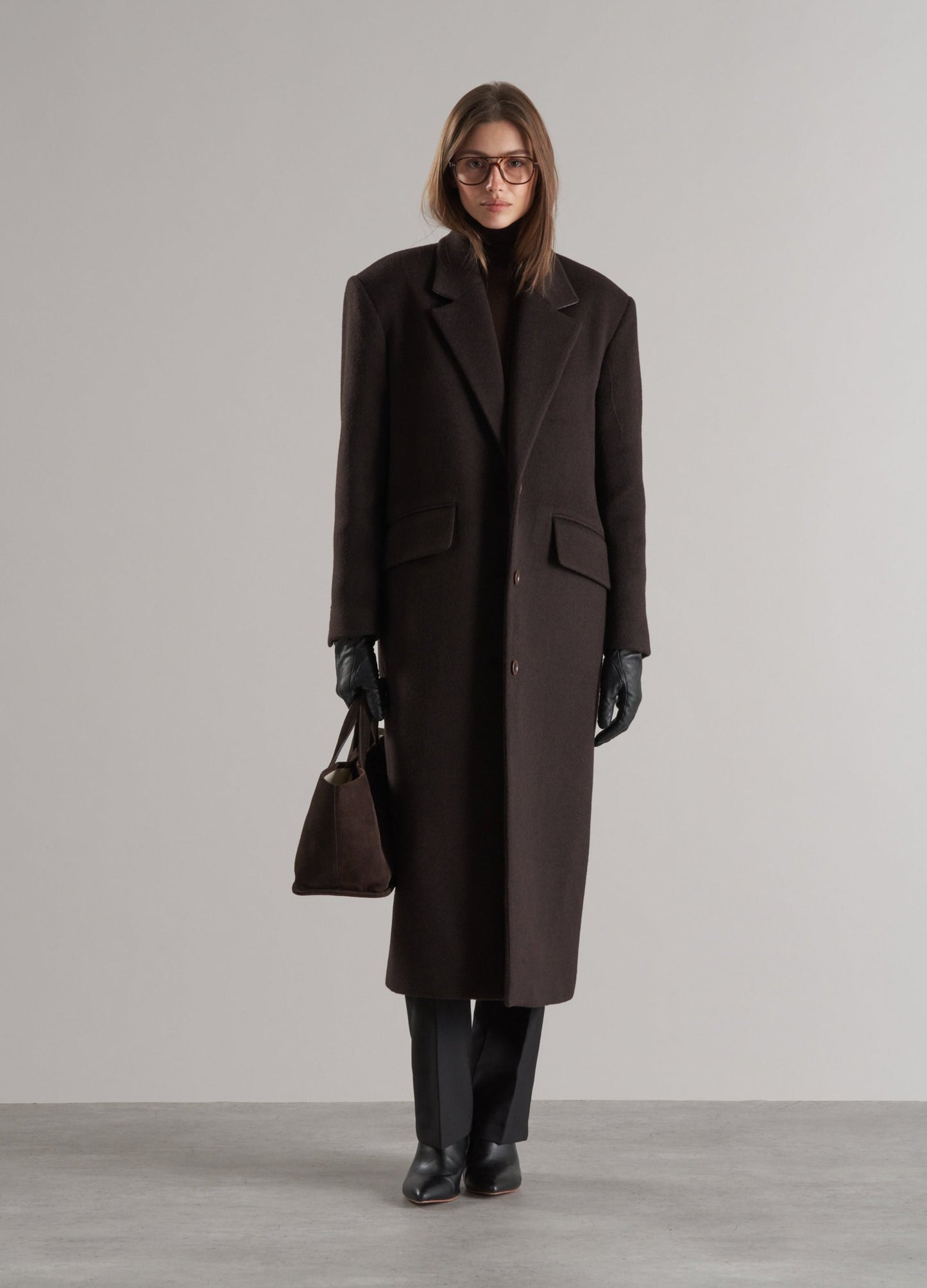 Agnes Single Breasted Wool Coat Espresso