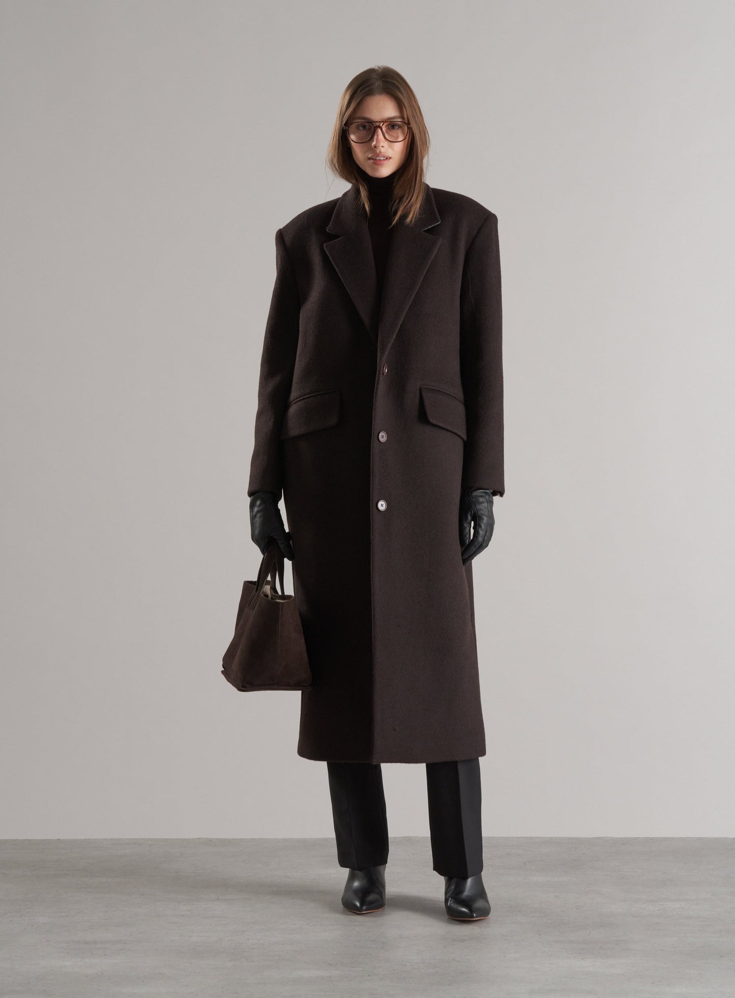Agnes Single Breasted Wool Coat Espresso