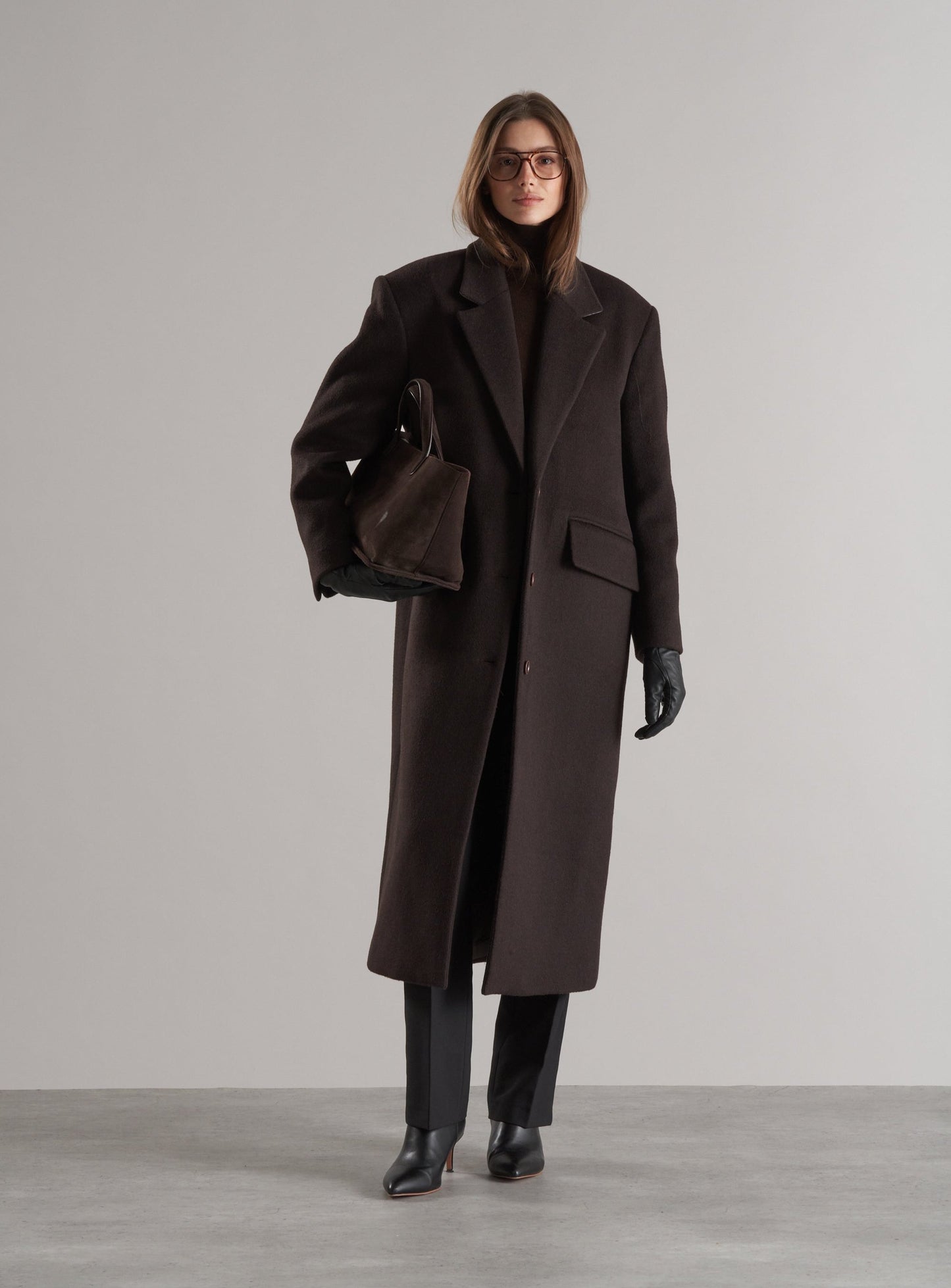 Agnes Single Breasted Wool Coat Espresso