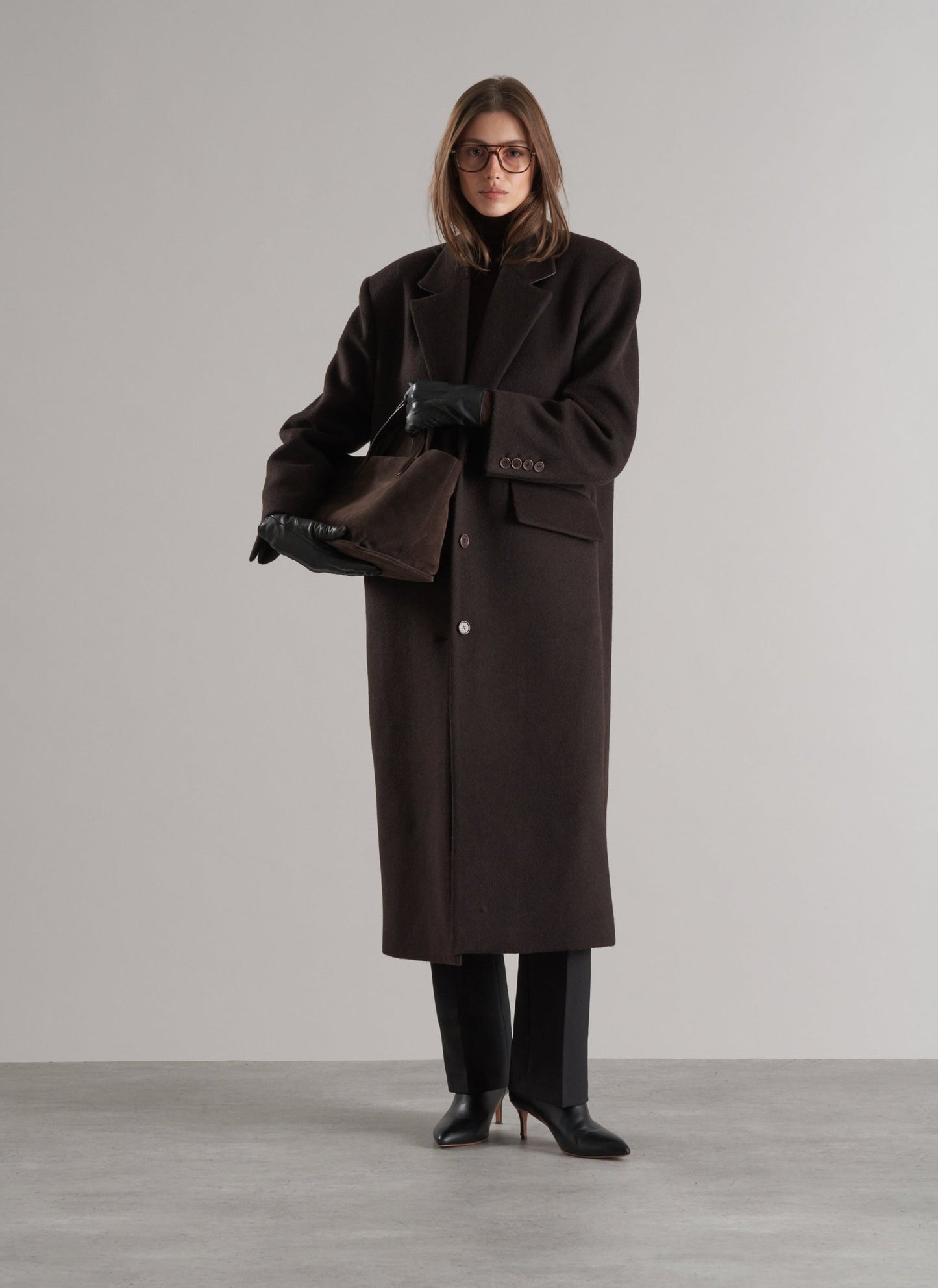 Agnes Single Breasted Wool Coat Espresso