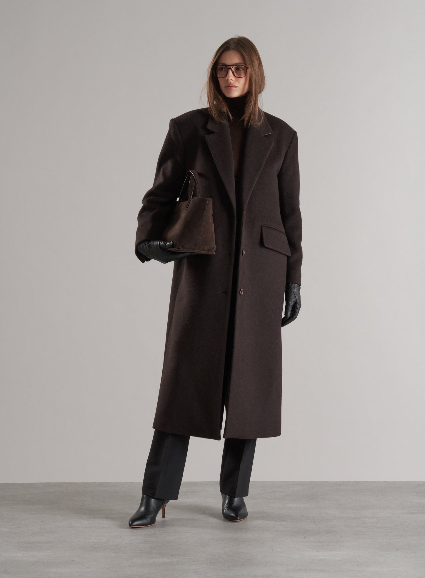 Agnes Single Breasted Wool Coat Espresso