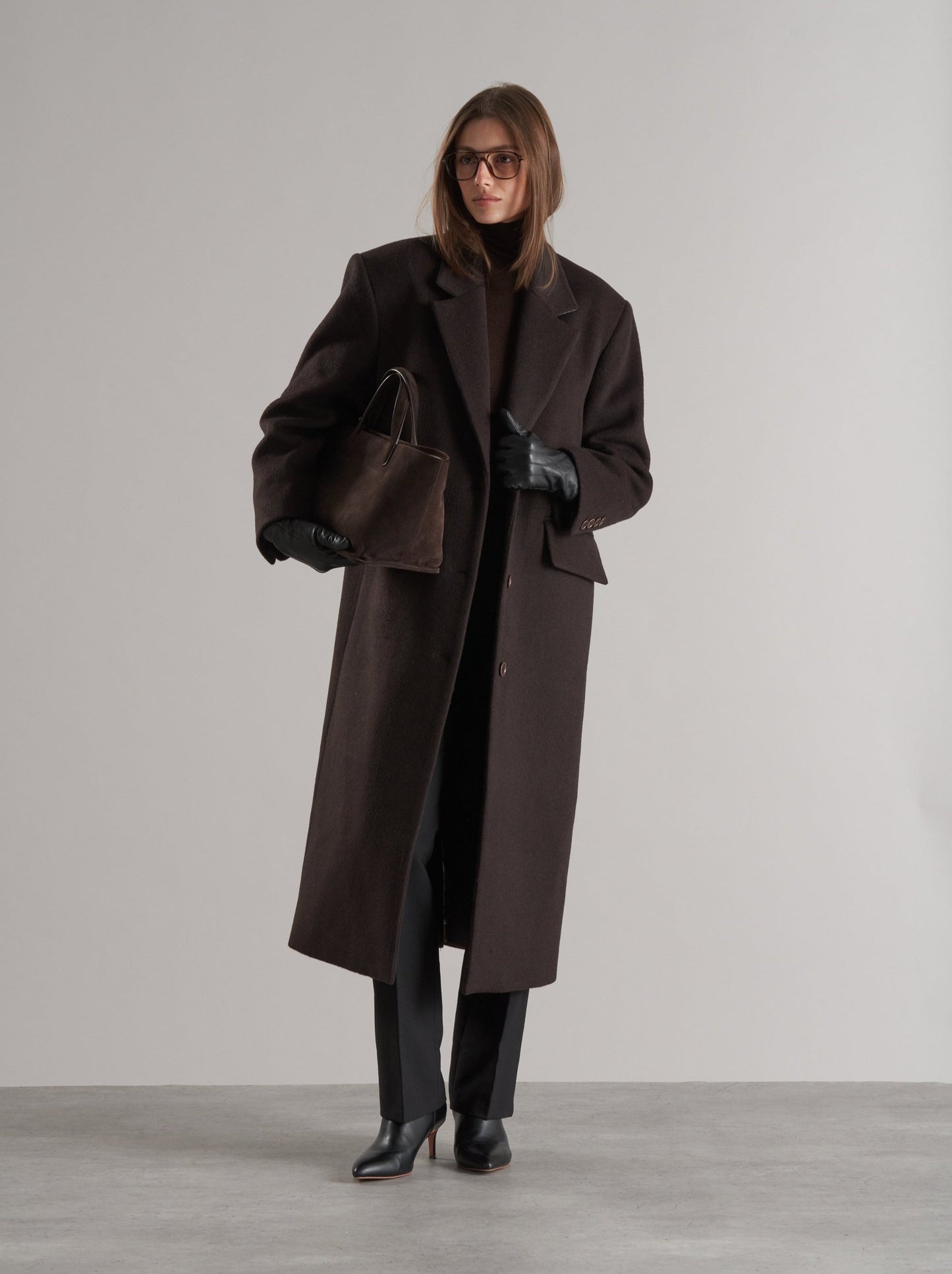 Agnes Single Breasted Wool Coat Espresso