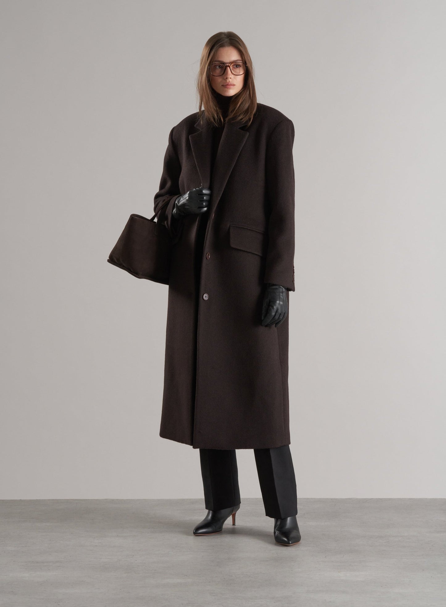 Agnes Single Breasted Wool Coat Espresso