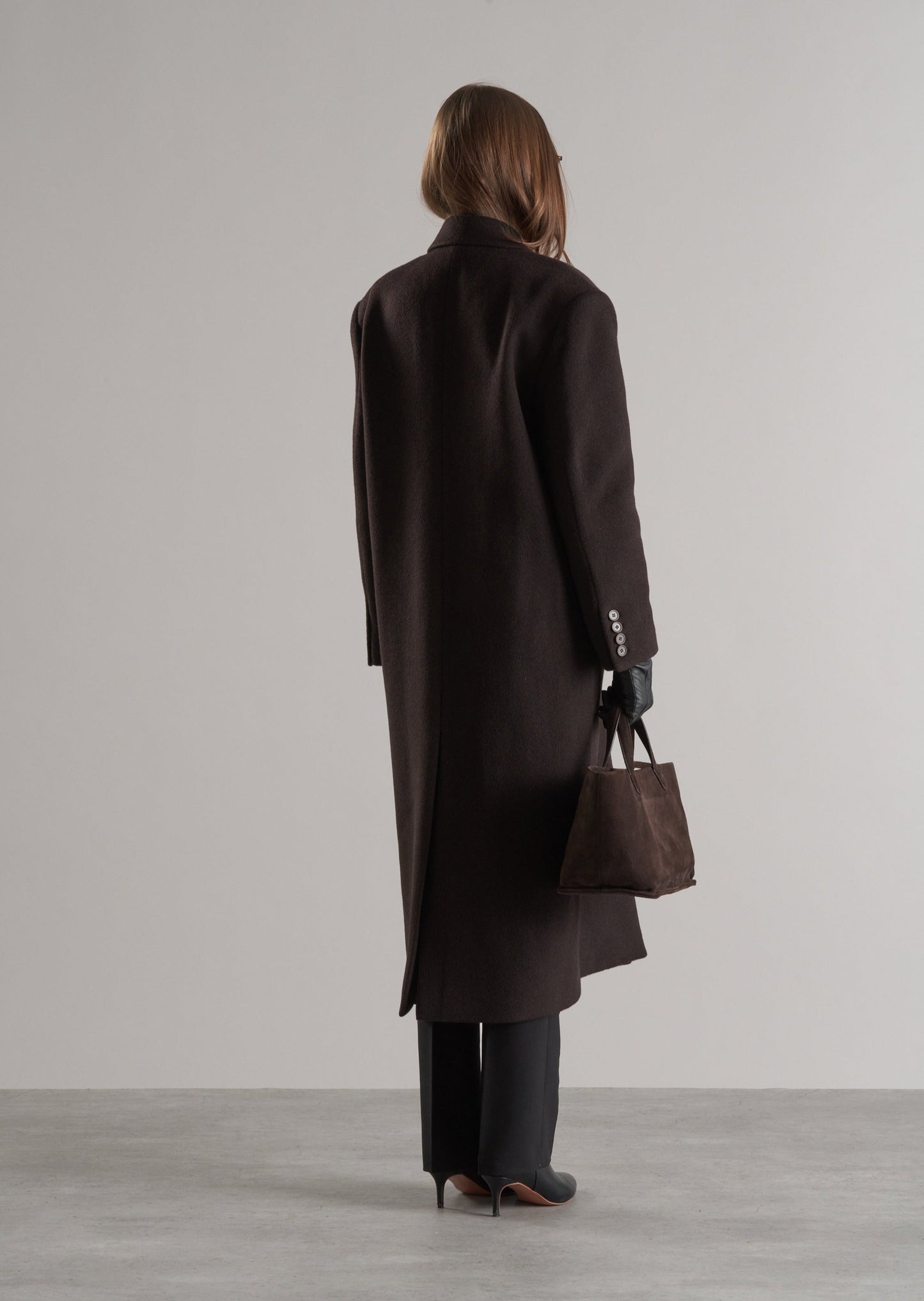 Agnes Single Breasted Wool Coat Espresso