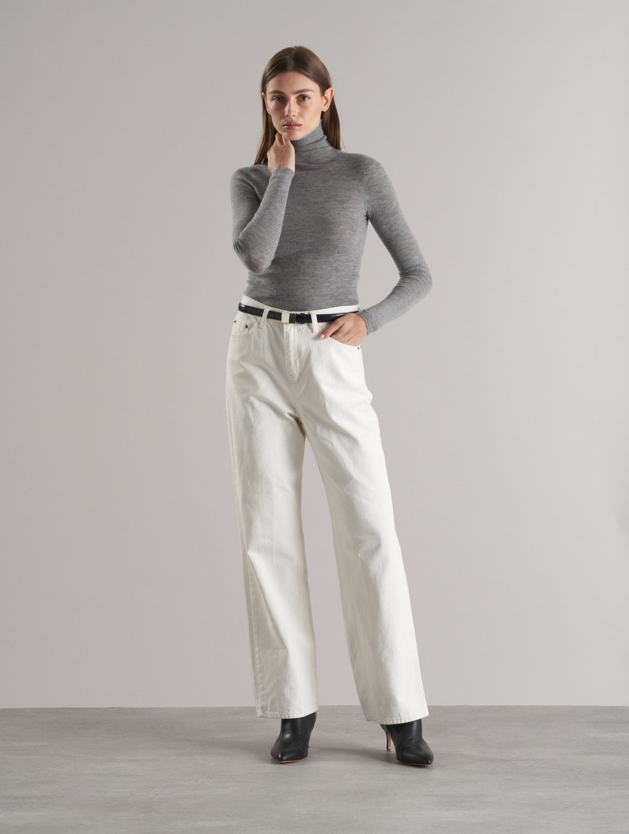 Mol Ultra Thin Merino Turtleneck Heather Melange