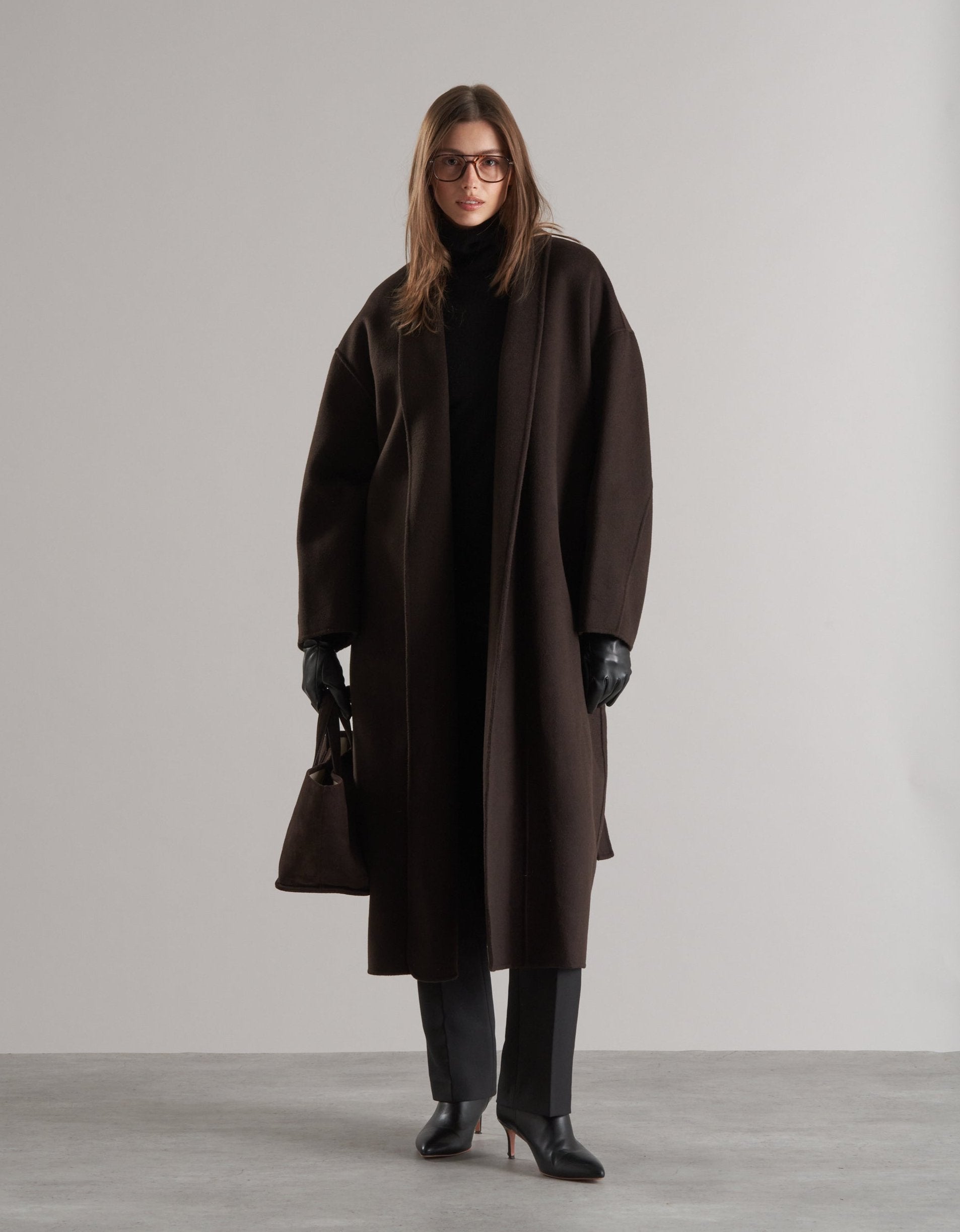 Mir Belted Robe Coat Espresso