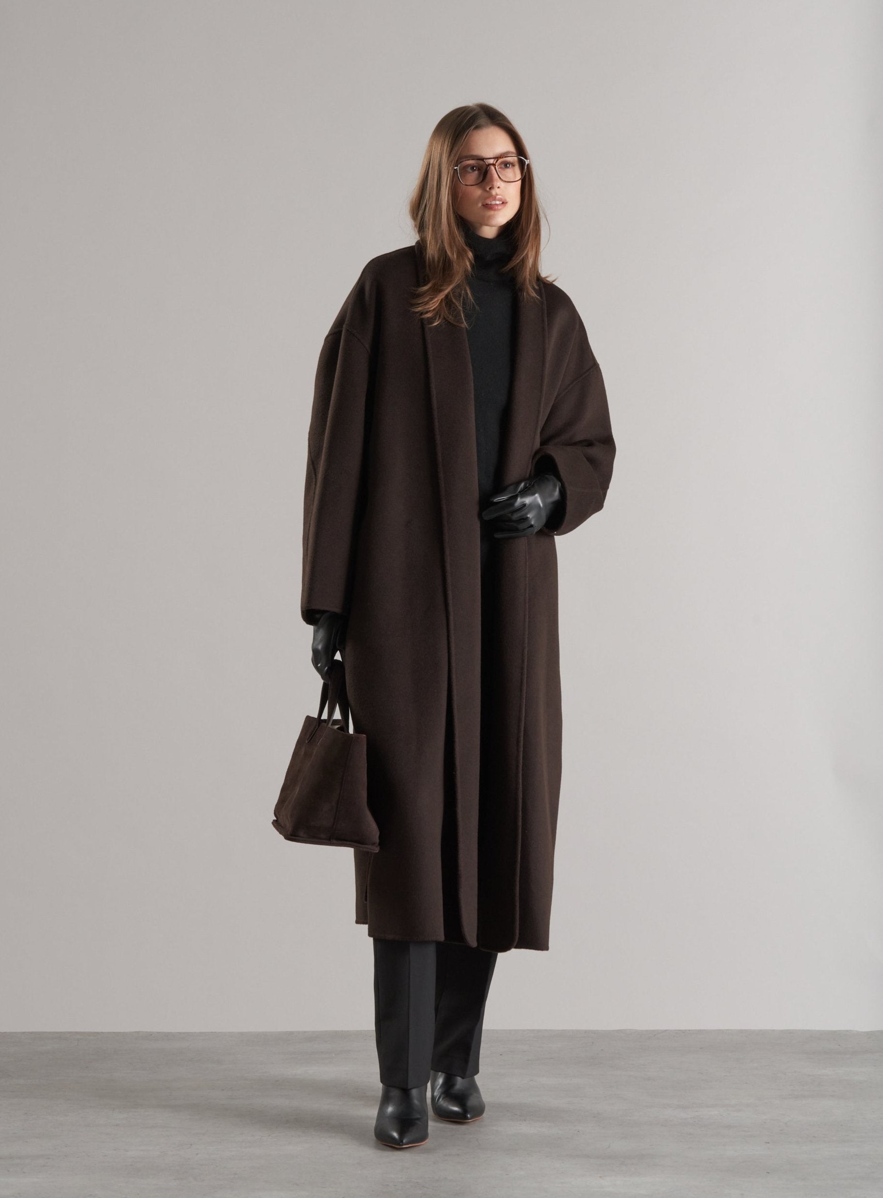 Mir Belted Robe Coat Espresso