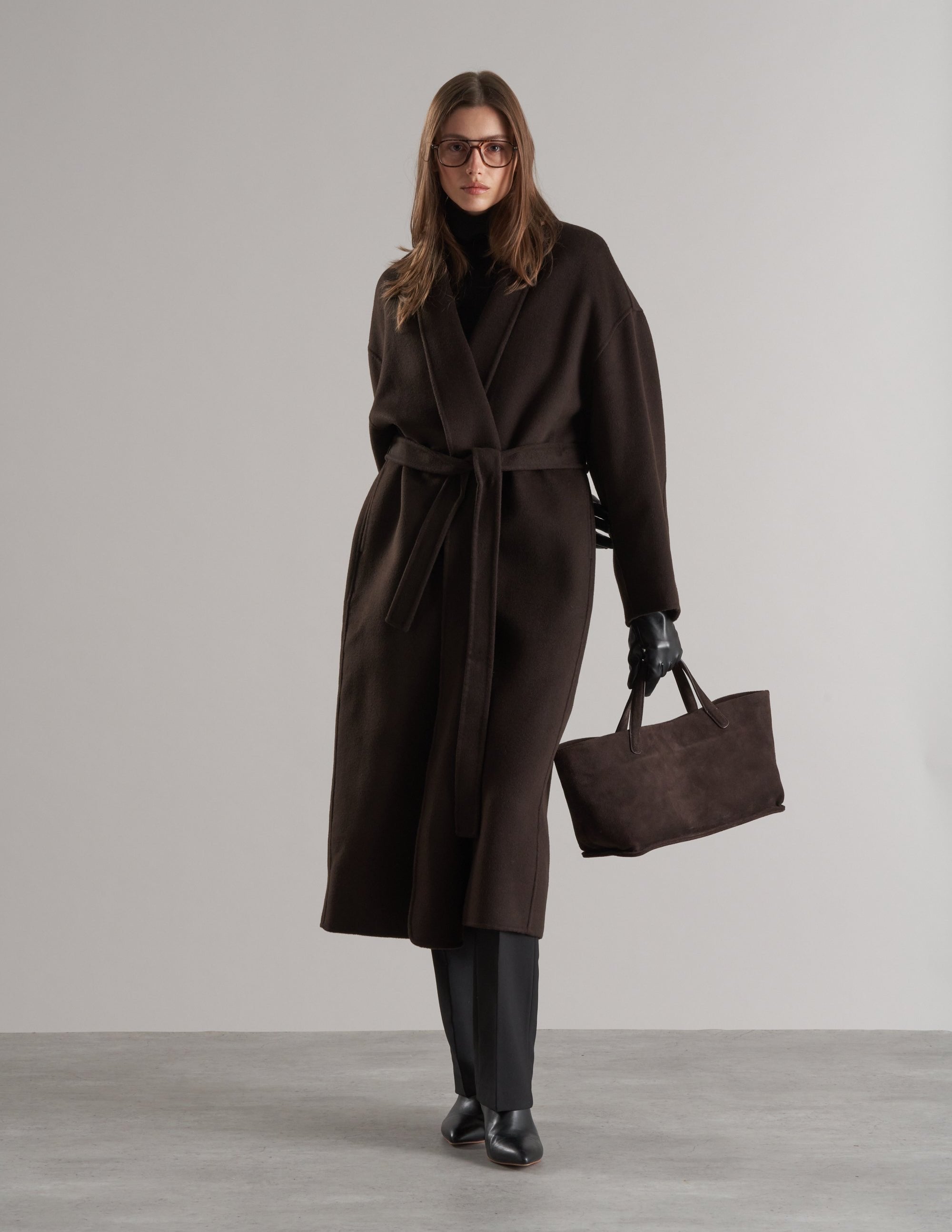 Mir Belted Robe Coat Espresso