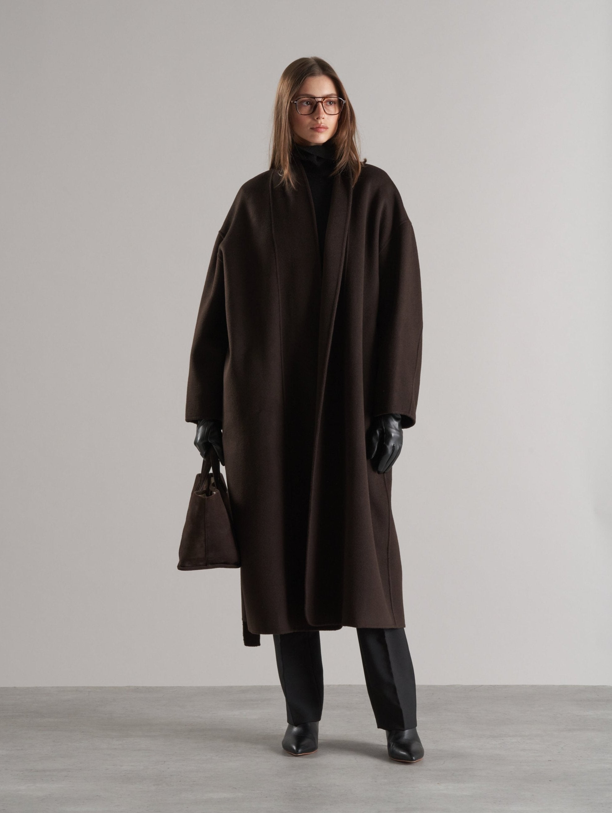 Mir Belted Robe Coat Espresso